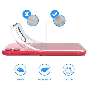 EAZY CASE Handyhülle Slimcover Clear für Apple iPhone 11 6,1 Zoll, durchsichtige Hülle Ultra Dünn Silikon Backcover TPU Telefonhülle Klar