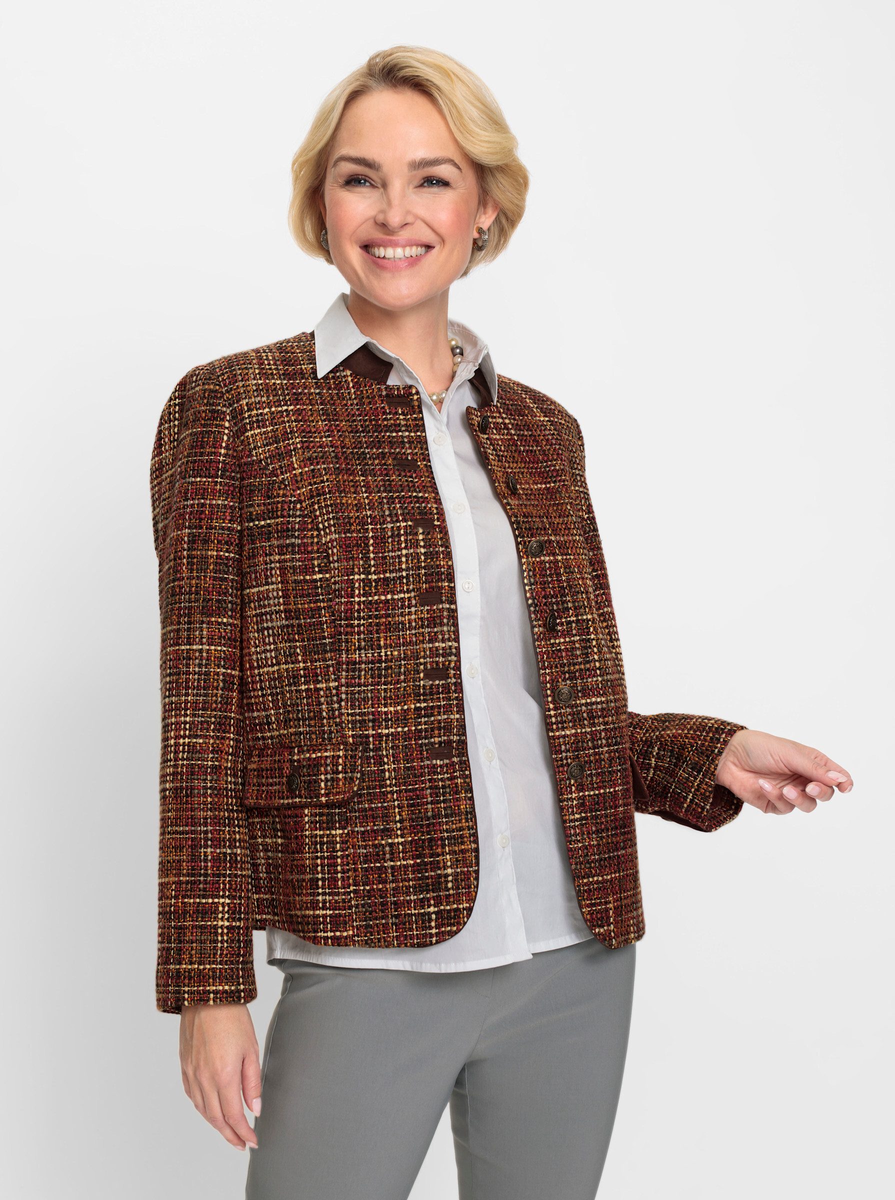 Blusenblazer Bouclé-Blazer