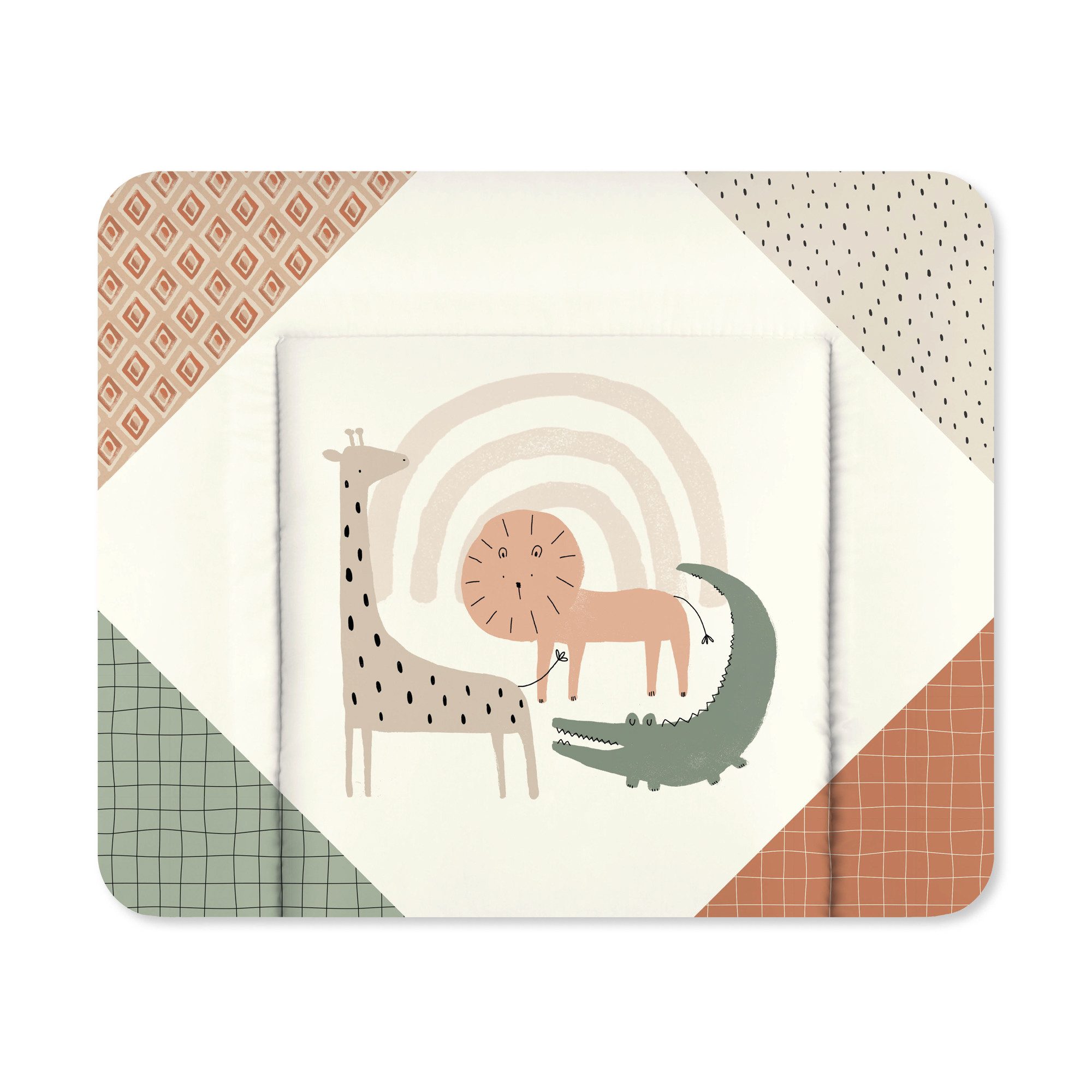 Julius Zöllner Wickelauflage Folie Wild Friends GD Softy 85x75 (1-tlg), Auflage Unterlage Baby Wickelauflage