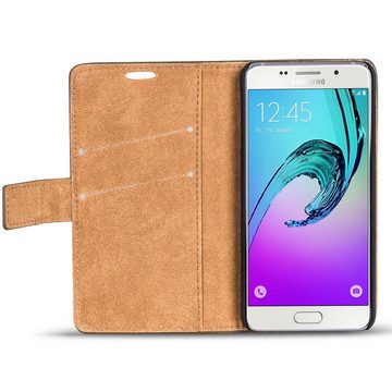 CoolGadget Handyhülle Retro Klapphülle für Samsung Galaxy A5 2016 5,2 Zoll, Schutzhülle Wallet Case Kartenfach Hülle für Samsung Galaxy A5 2016
