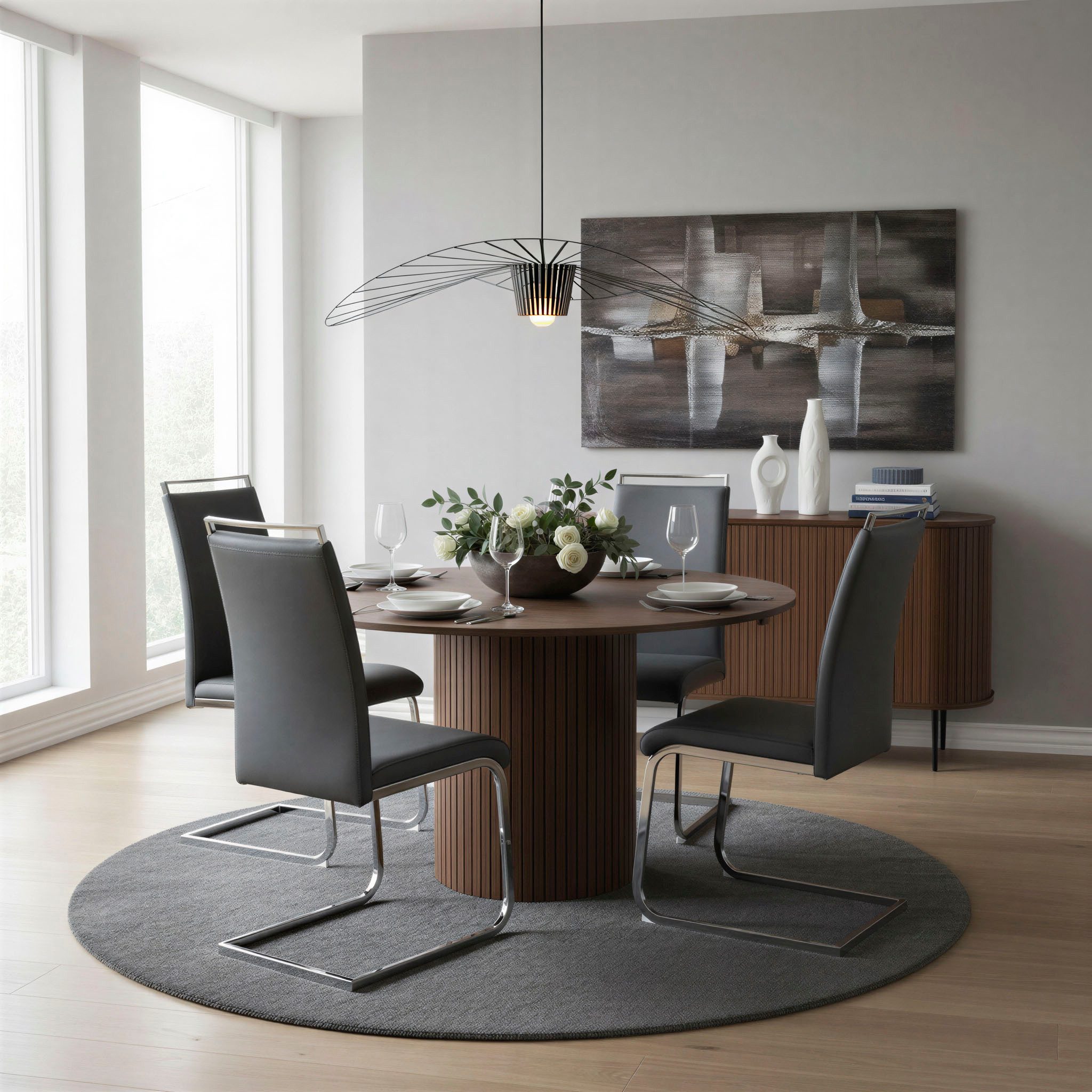 MÖBILIA Freischwinger (Set, 2 St), mit Wellenunterfederung