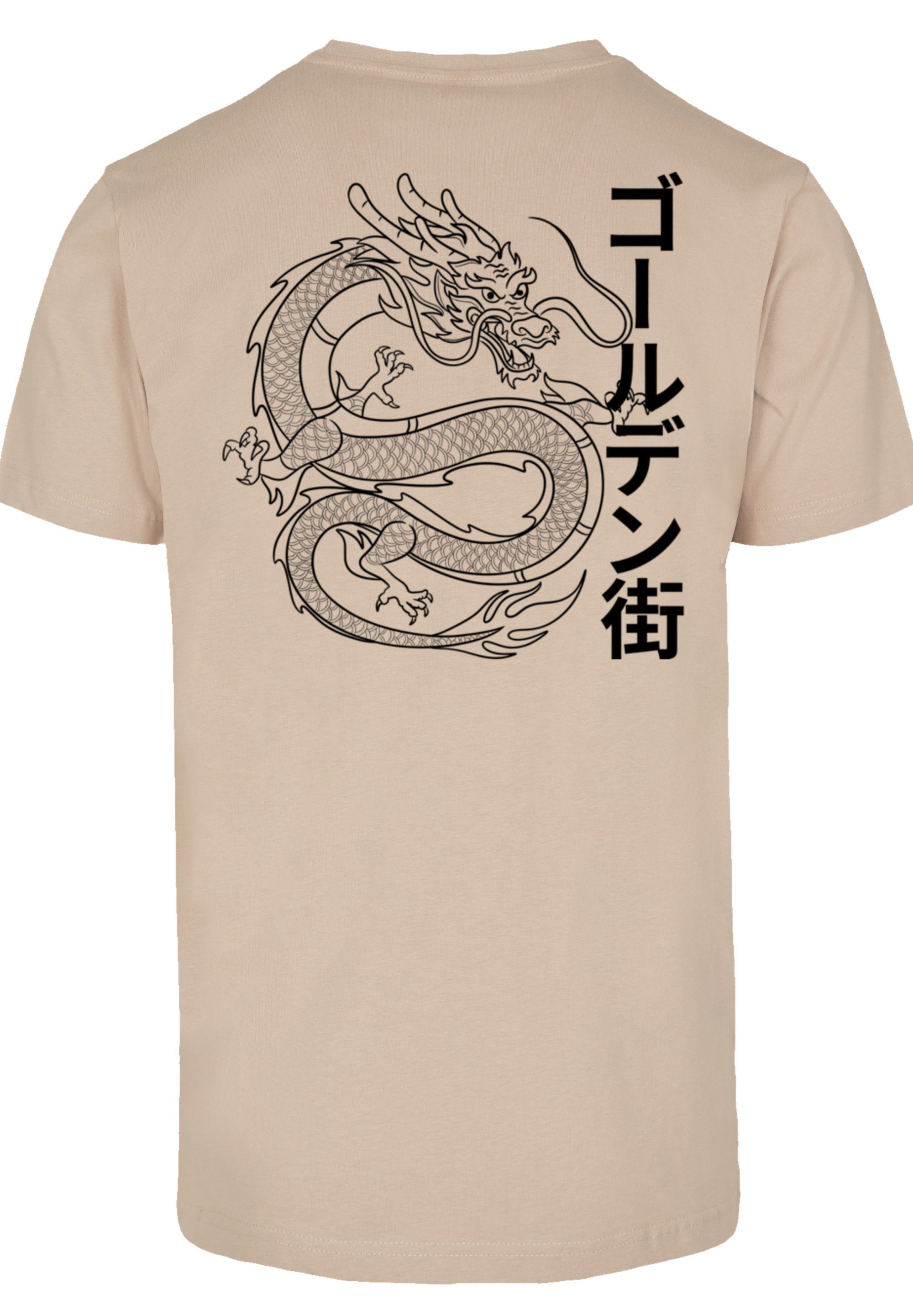 T-Shirt Print F4NT4STIC Drache Golden sand Gai