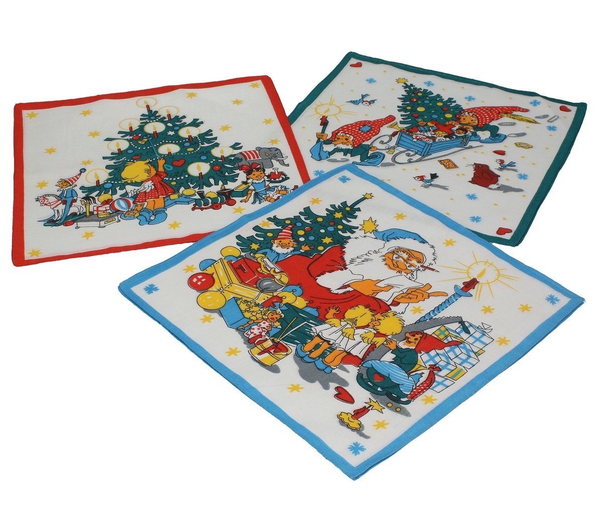 Betz Taschentuch 12 Stück Kinder Stofftaschentücher Размер 26x26 cm Weihnachten, (Set, 12-St. 12 Stück), Design 10