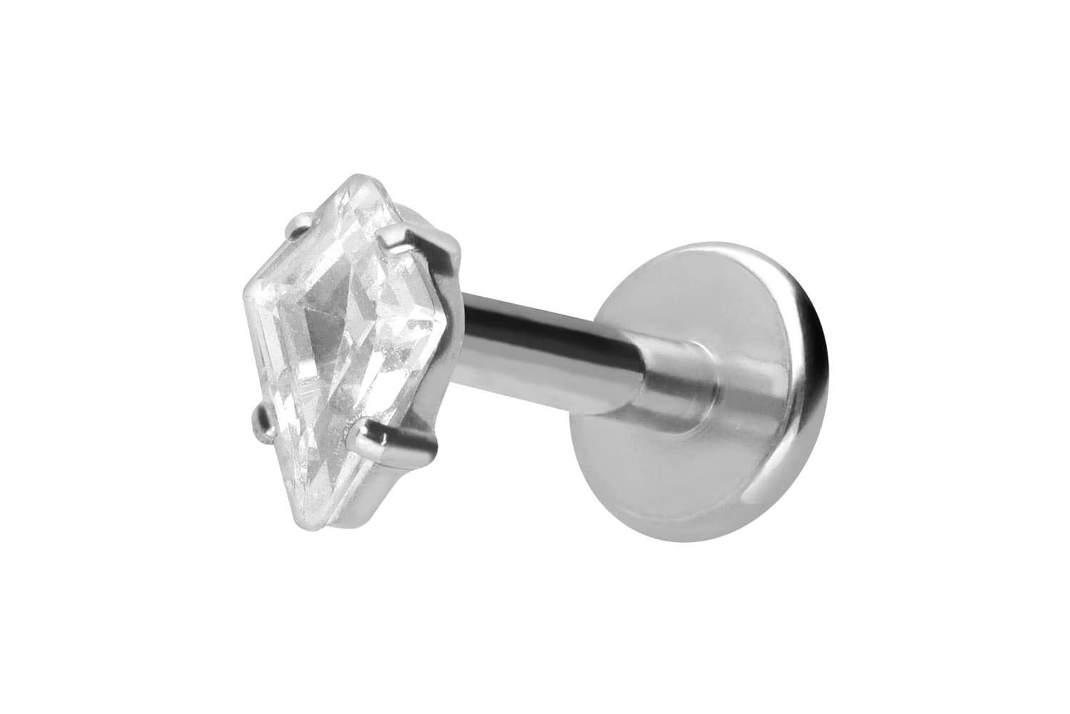 Piercing-Set Titan Labret mit Innengewinde KRISTALLRAUTE