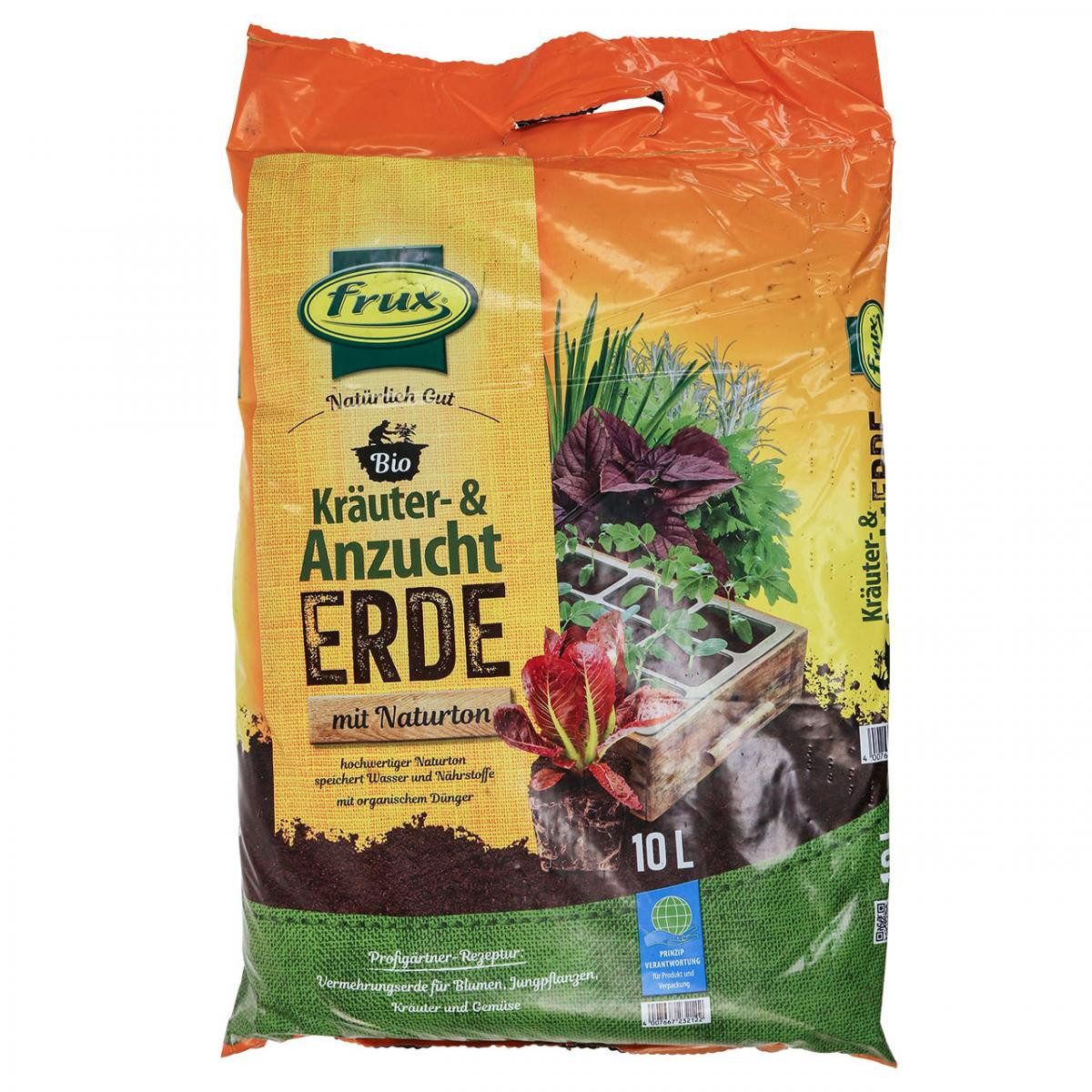 frux® Blumenerde Biologische Kräutererde für Anzucht und Aussaat ohne Torf