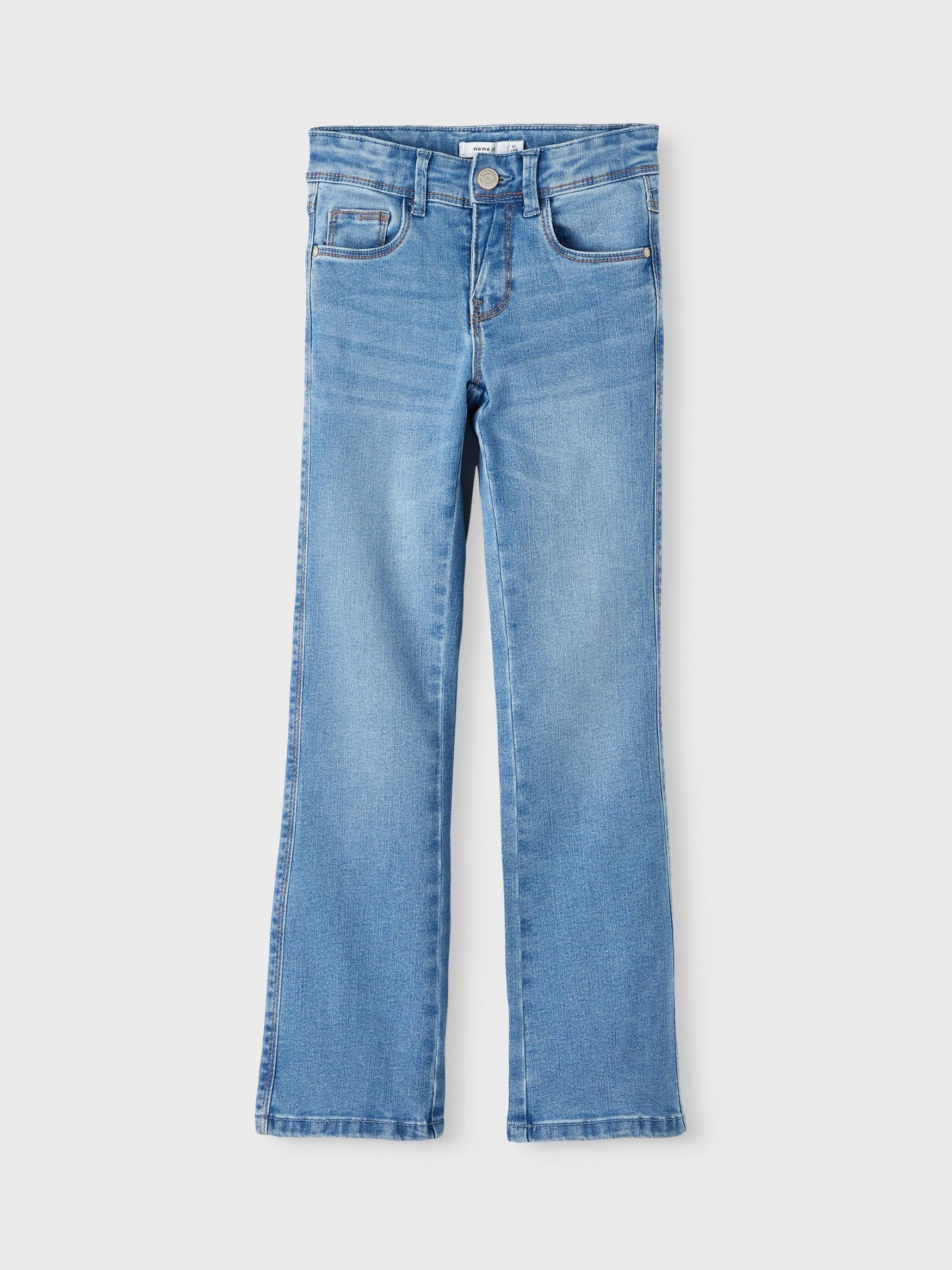 Hose Leg in Jeans Mädchen NKFPOLLY Denim 5535 Blau Name It Regular-fit-Jeans Straight