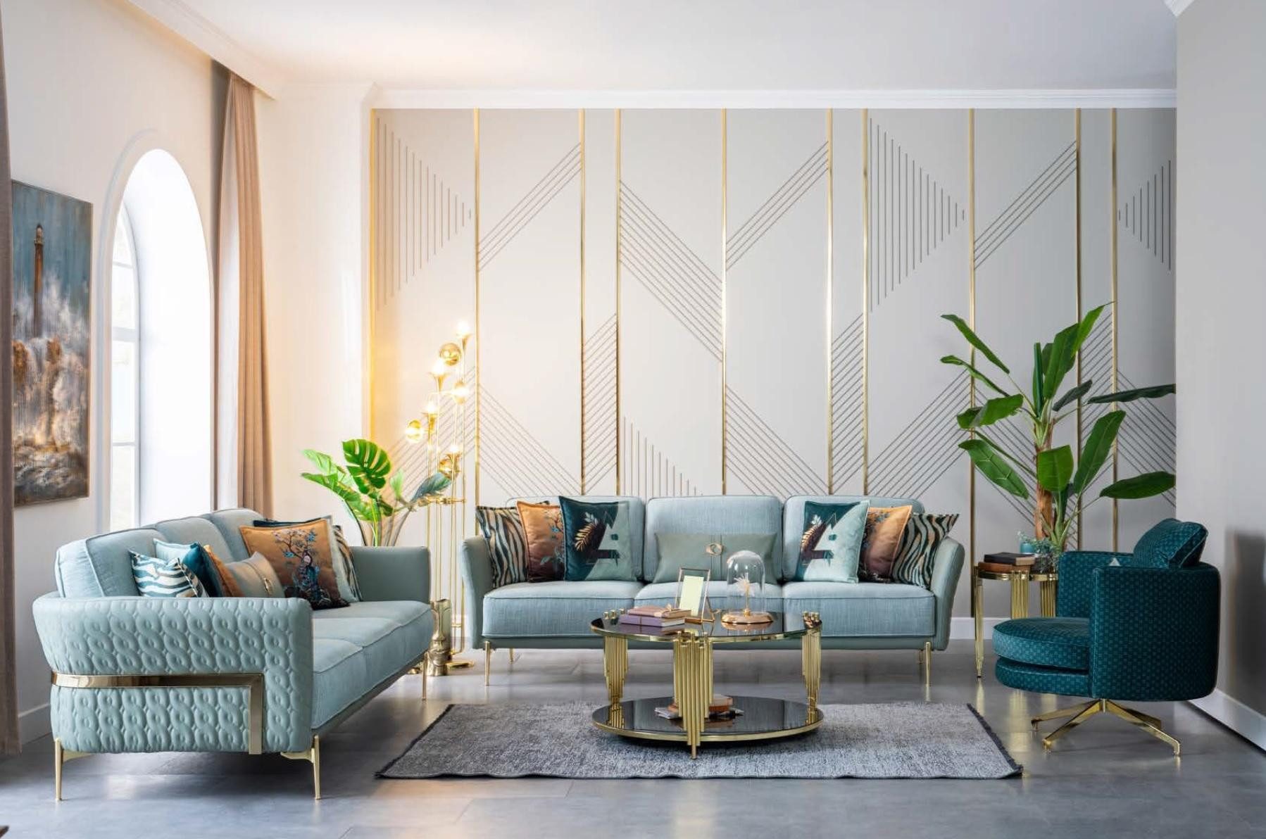 Xlmoebel Loungesessel Drehbarer grüner Loungesessel mit stilvollem Design (Sessel), Hergestellt in Europa