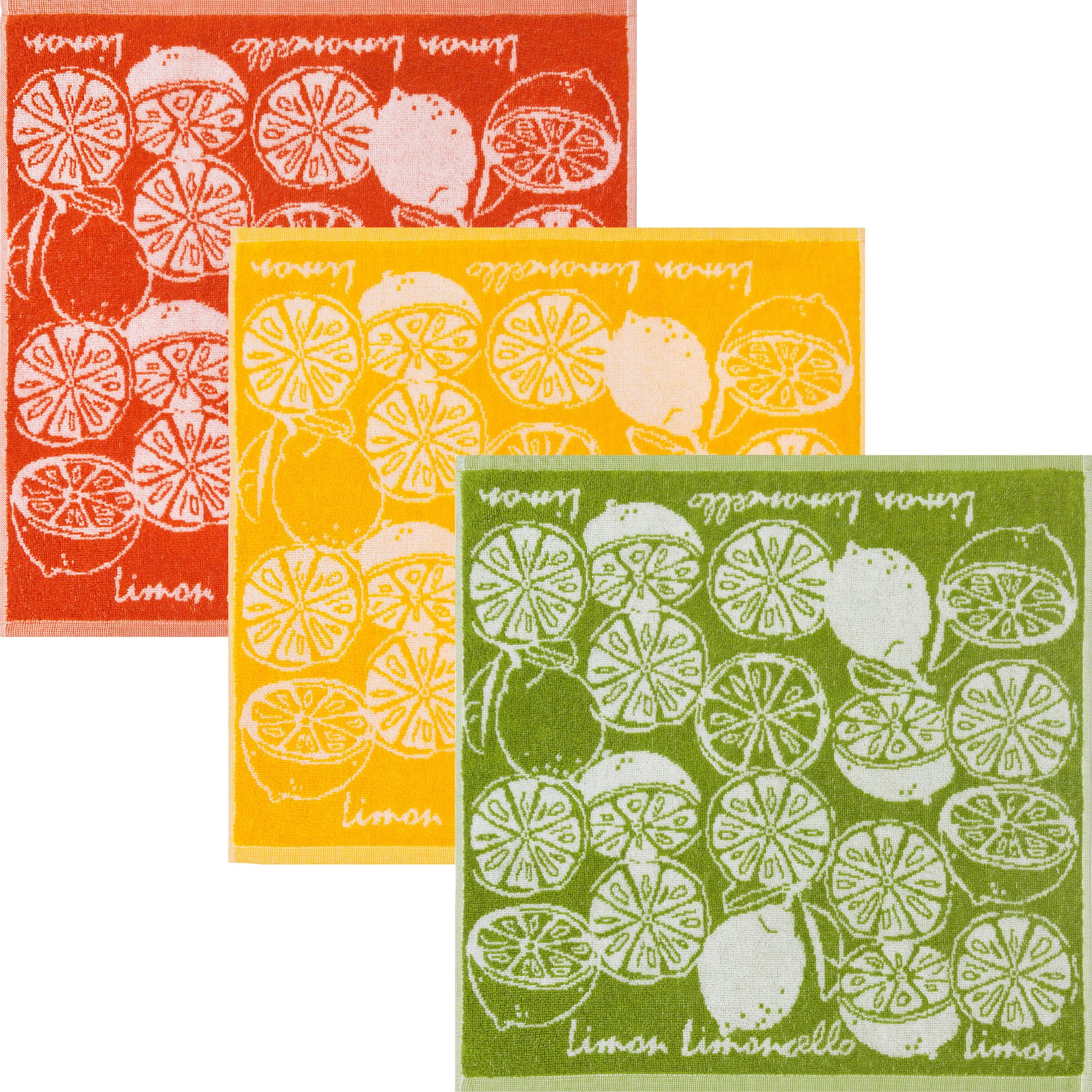 Kracht Geschirrtuch Frottier-Geschirrtuch "Limoncello" 3er-Pack, Baumwolle günstig online kaufen