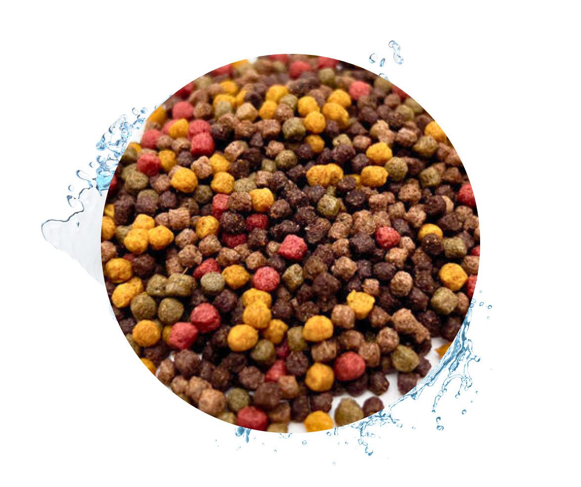 Warnick´s Tierfutterservice Koifutter 8-Sorten Mix mit Spirulina - für erhöhtes Wachstum 3mm, Alleinfuttermittel für: Fische, Koi, Zierfische, Teichfische