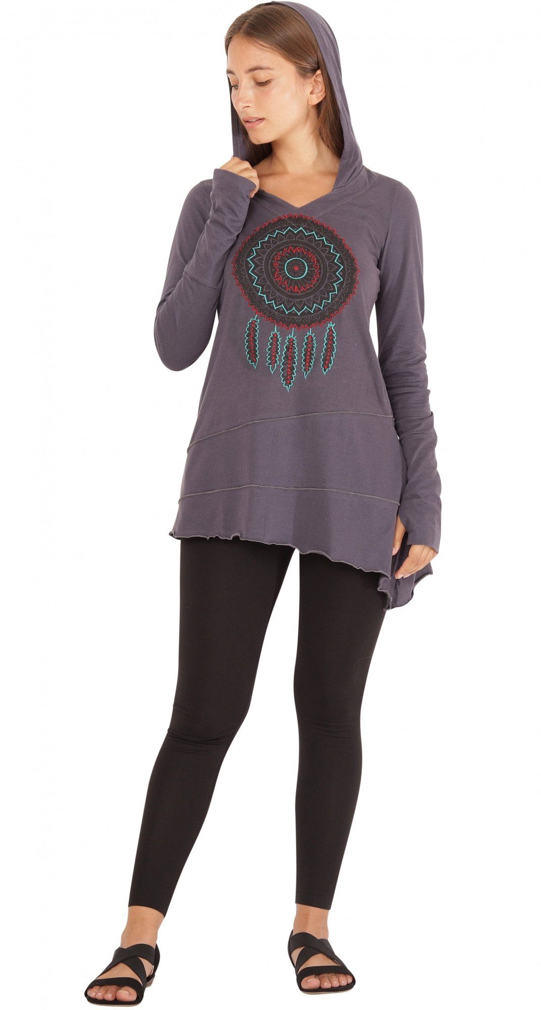 PUREWONDER Tunikashirt Longshirt mit Traumfänger Tunika günstig online kaufen