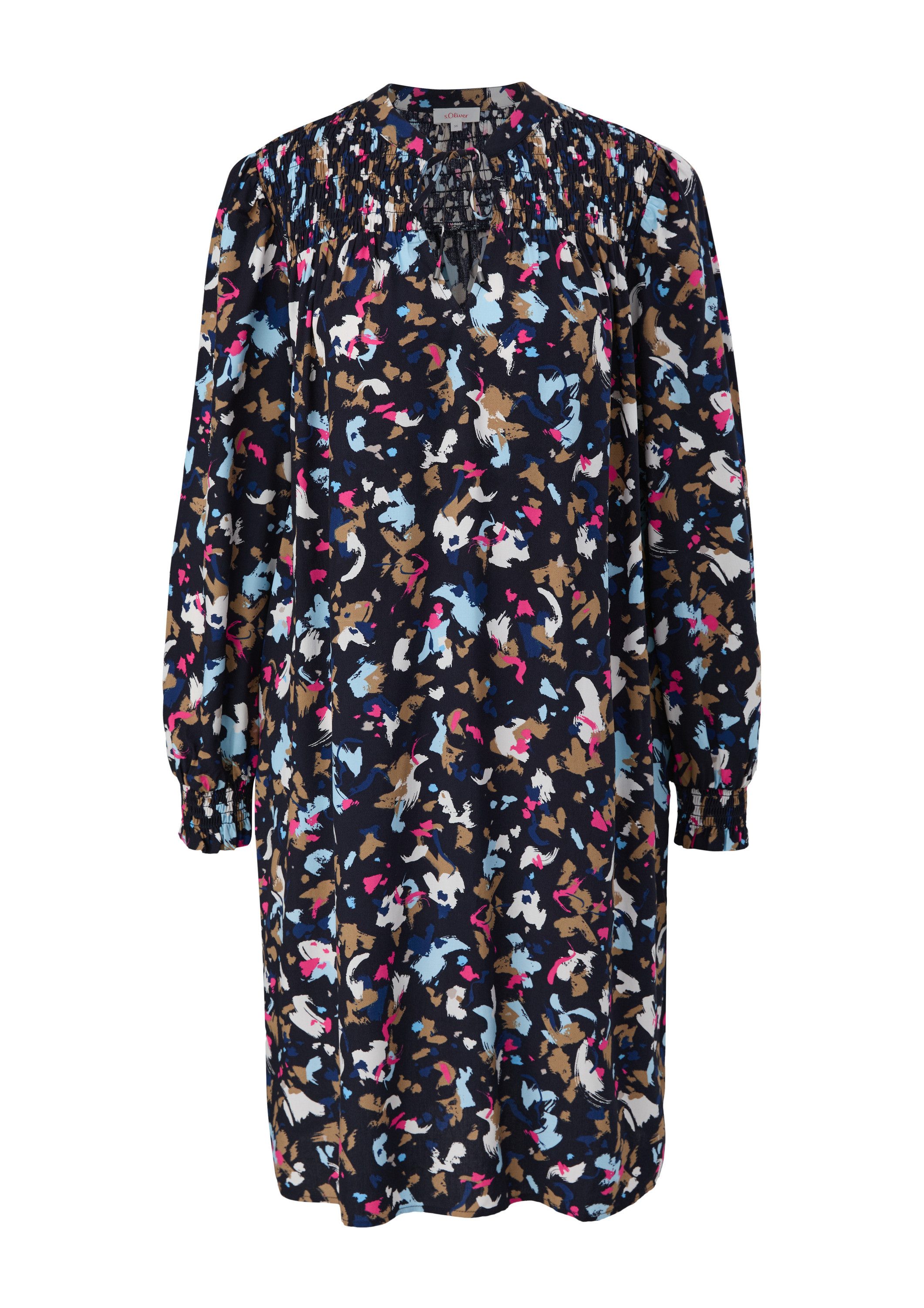 s.Oliver Minikleid Kleid Viskosekleid mit Smok-Details günstig online kaufen