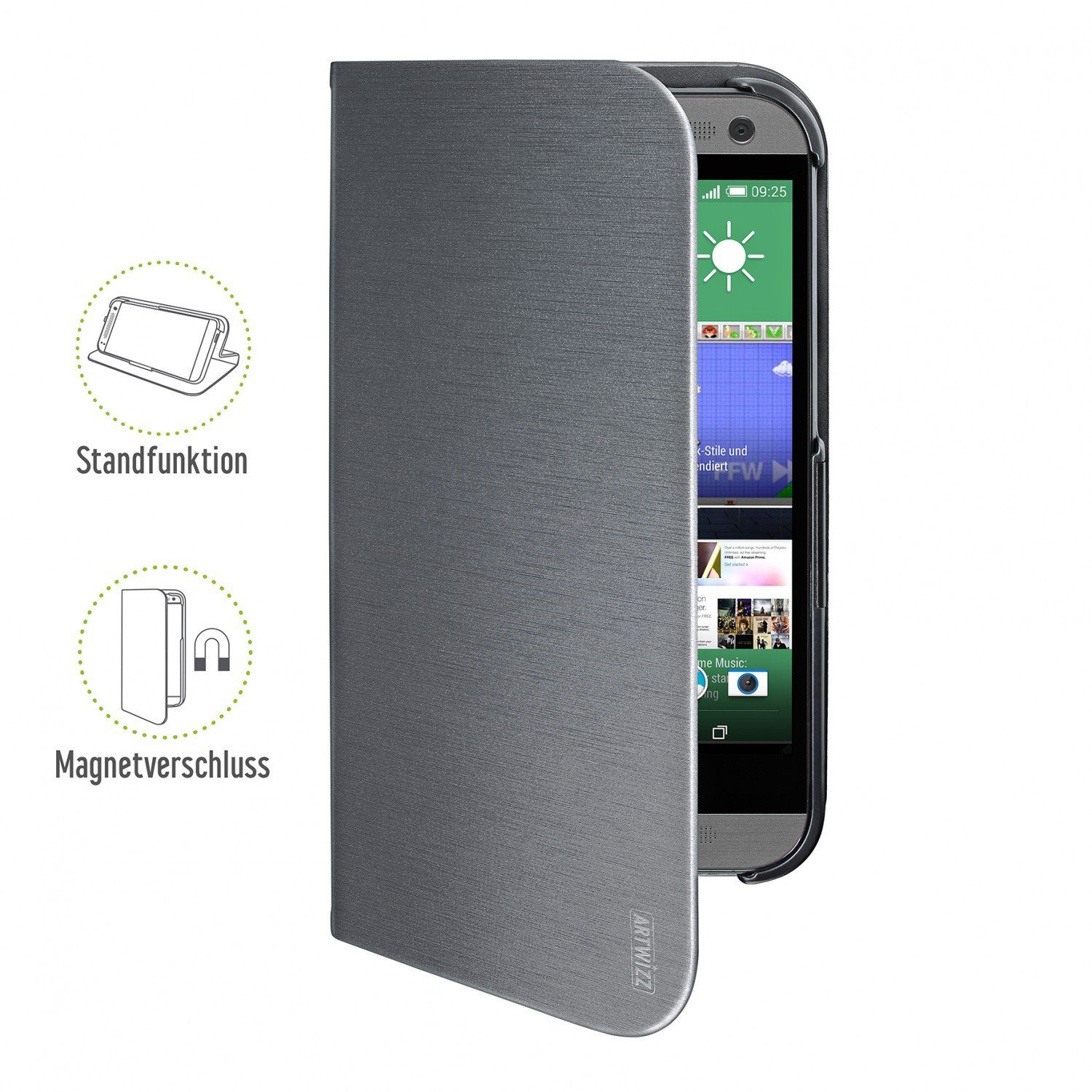 Artwizz Flip Case SeeJacket® Folio for HTC One mini 2, titan