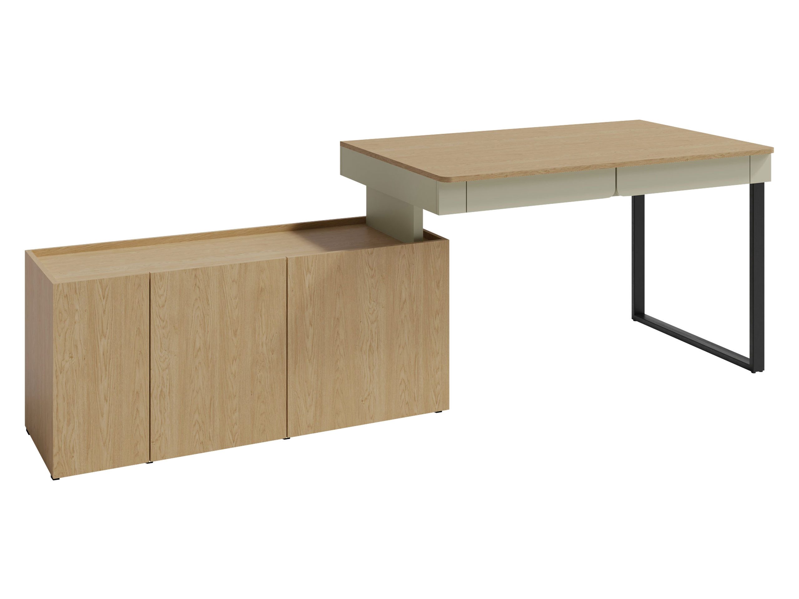 MIRJAN24 Schreibtisch Luca LC10 (mit drei Drehtüren und zwei Schubleden), Universell - links / rechts