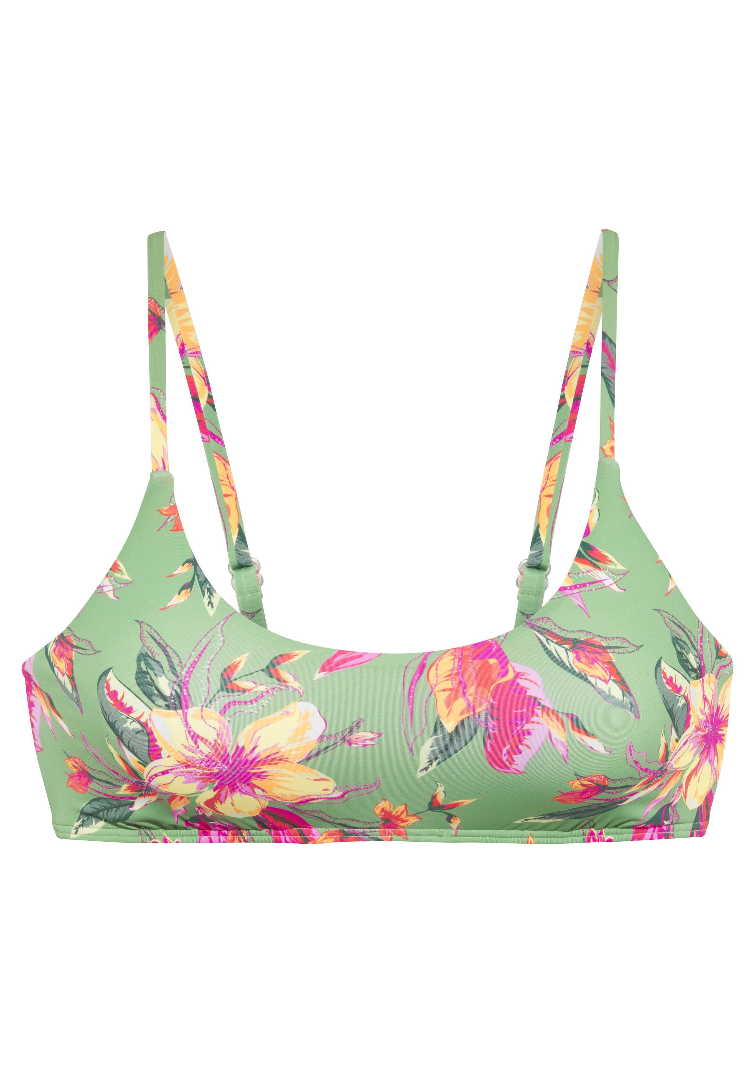 LASCANA Bustier-Bikini-Top Malia, mit tropischem Print günstig online kaufen