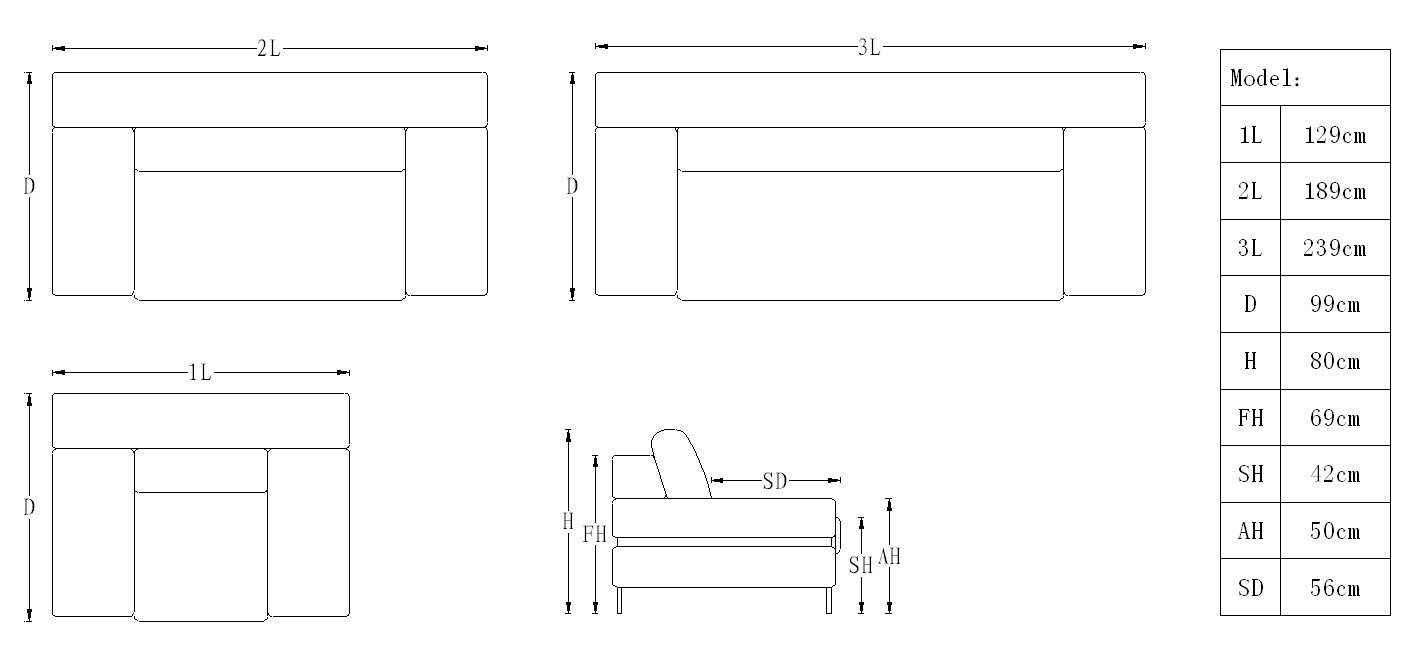 Salottini 3-Sitzer 3er Sofa Bormio XL 3-Sitzer Leder Couch Ledersofa schwarz, Edelstahl