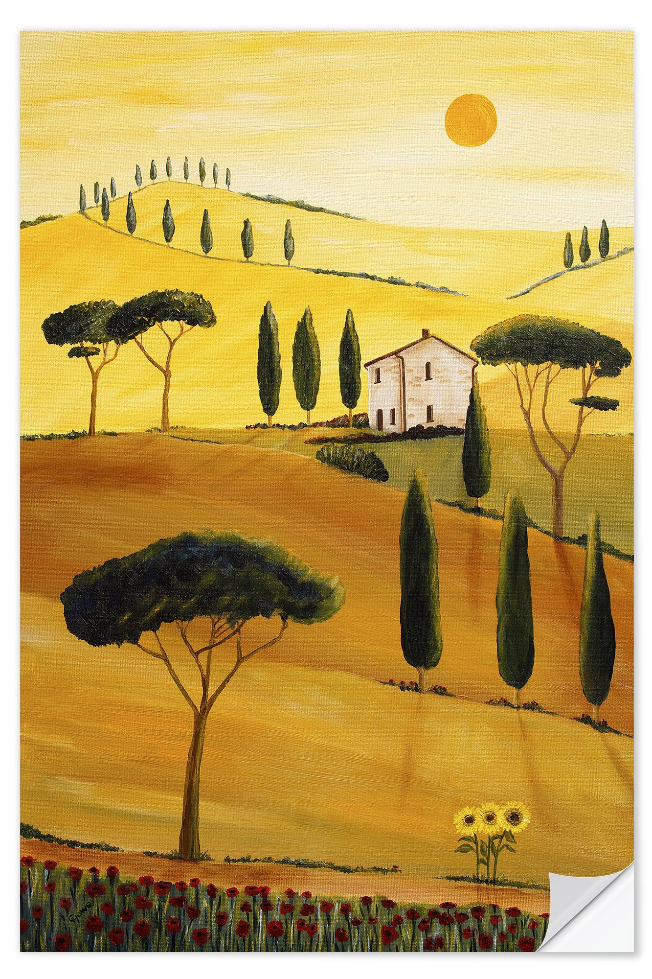 Posterlounge Плакат Christine Huwer, Bunte Toskana, Mediterran Malerei