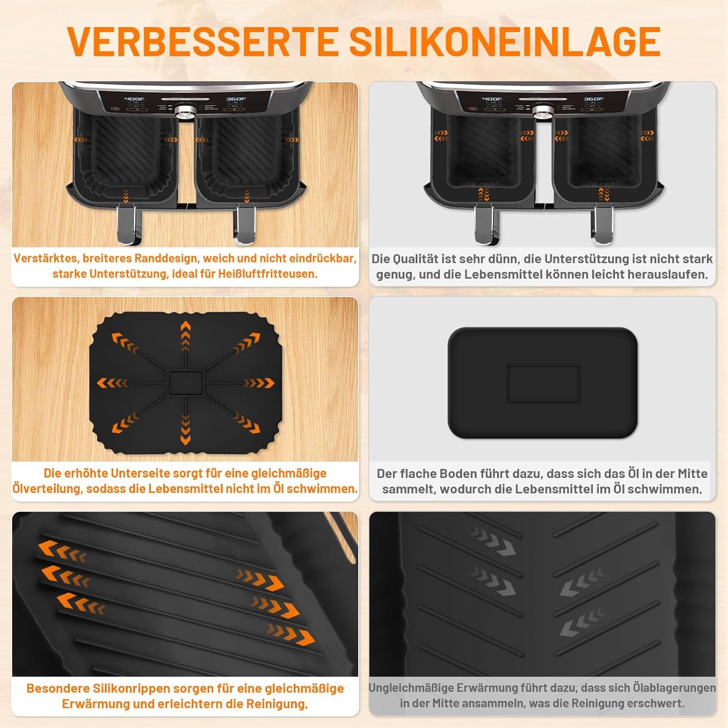 BlingBin Küchenmaschinen Zubehör-Set 22 Stück Heißluftfritteuse Zubehör für Ninja Foodi Max Dual Zone, Zubehör für Heißluftfritteusen Ninja Foodi Dual Zone AF300EU AF400EU SL400EU Double Stack XL Innsky COSORI und 7,6L-9,5L Dual Zone Heißluftfritteuse, für Ninja Foodi AF300EU AF400EU 7.6L-9.5L und Meisten Dual Zone