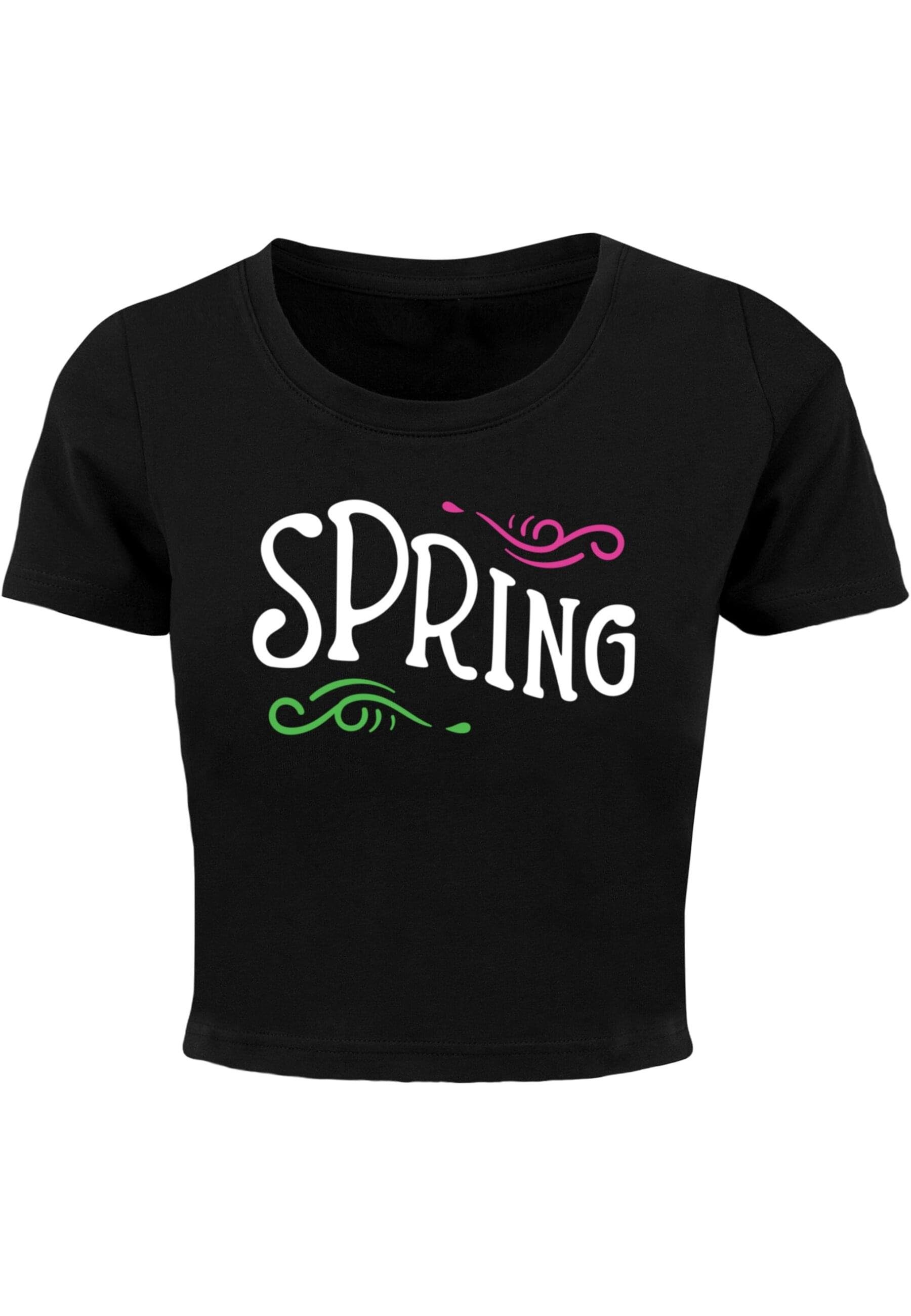 Merchcode T-Shirt Merchcode Damen Ladies Spring text - Cropped Tee (1-tlg)
