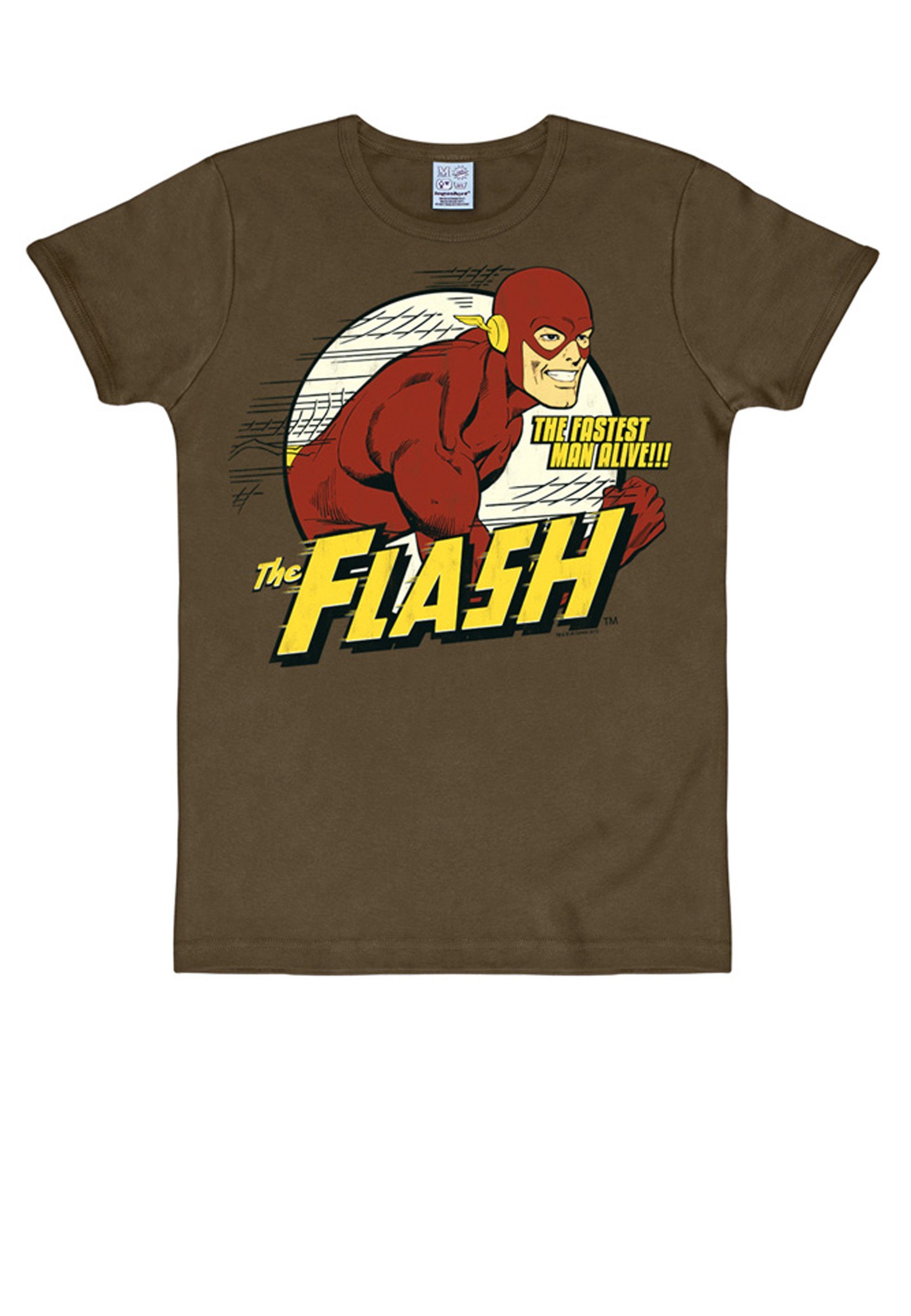 LOGOSHIRT T-Shirt The coolem braun Flash-Print mit