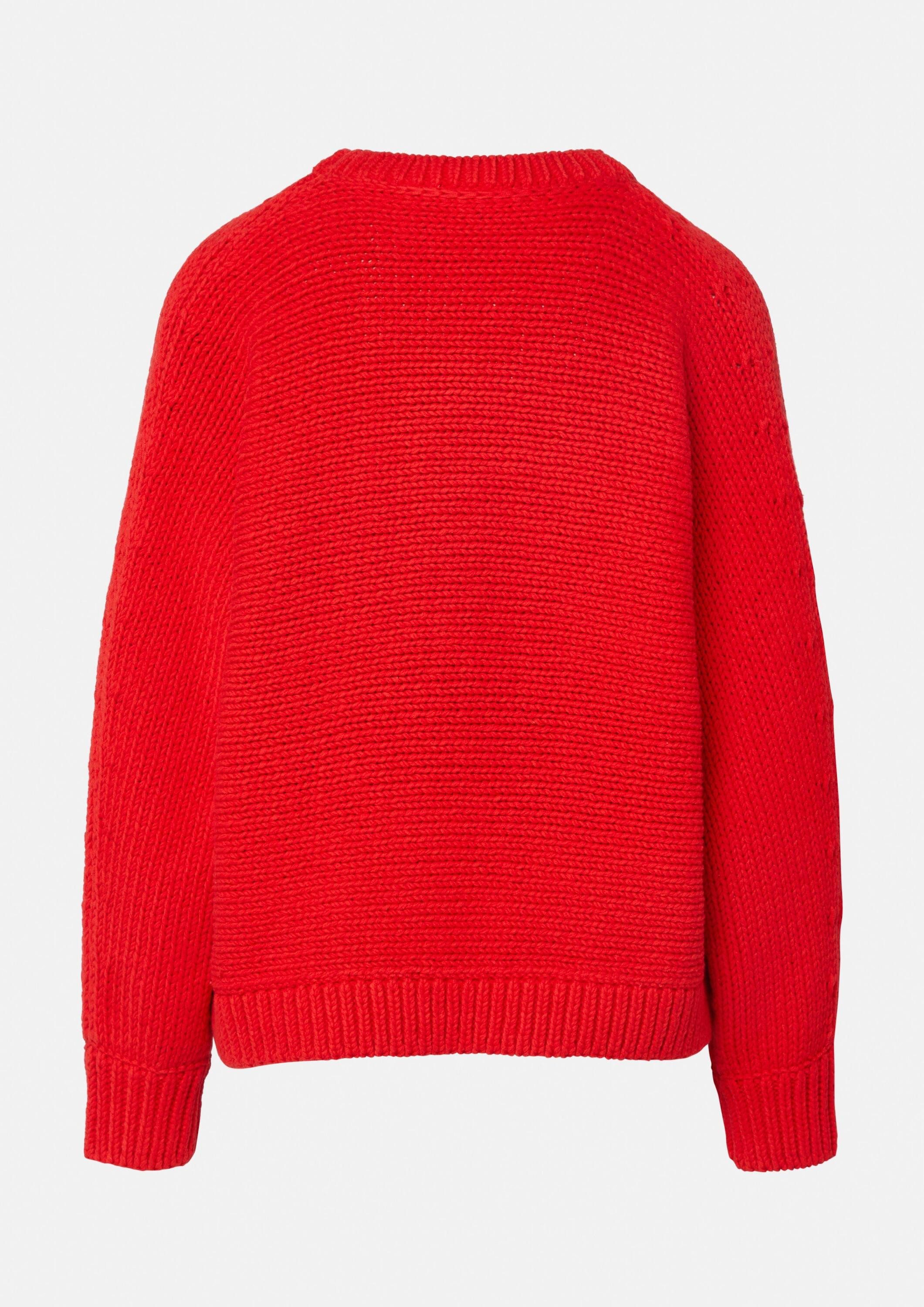 comma Longpullover Strickpullover Oversize-Strickpullover mit Artwork günstig online kaufen