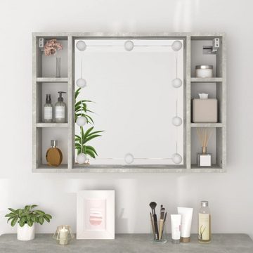 vidaXL Badezimmerspiegelschrank Spiegelschrank mit LED Betongrau 76x15x55 cm (1-St)
