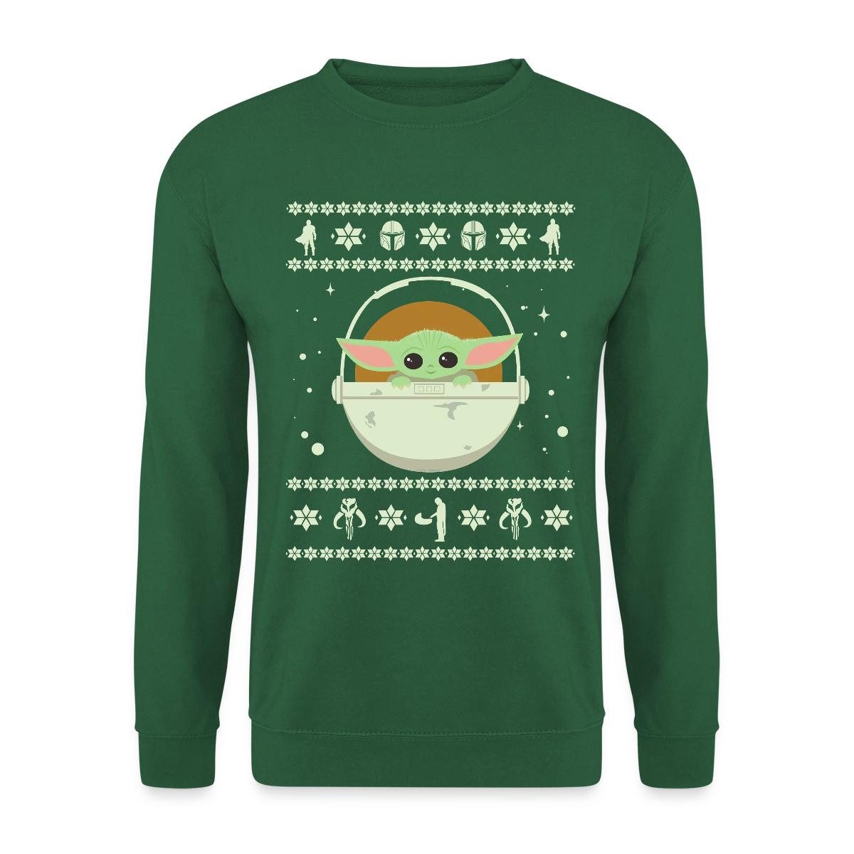 Spreadshirt Sweatshirt Star Wars: Mandalorian Grogu Weihnachten Unisex Pullover (1-tlg)