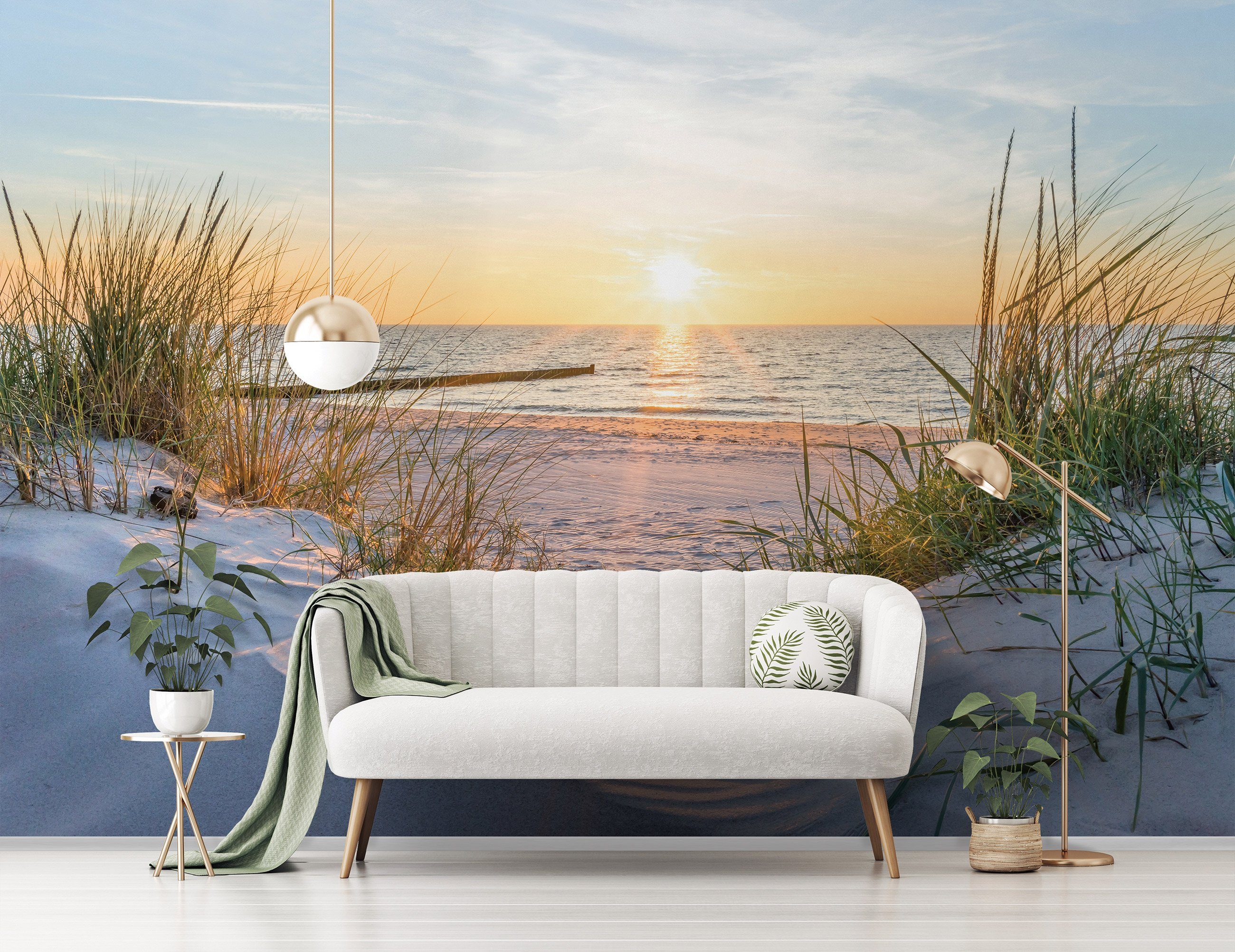 3D Vlies Motivtapete, Wandtapete Vliestapete Ostsee EFFEKT für Strand, Glatt, Vliestapete Schlafzimmer inklusive Tapete Wohnzimmer Meer Fototapete Kleister Wallarena oder Strand