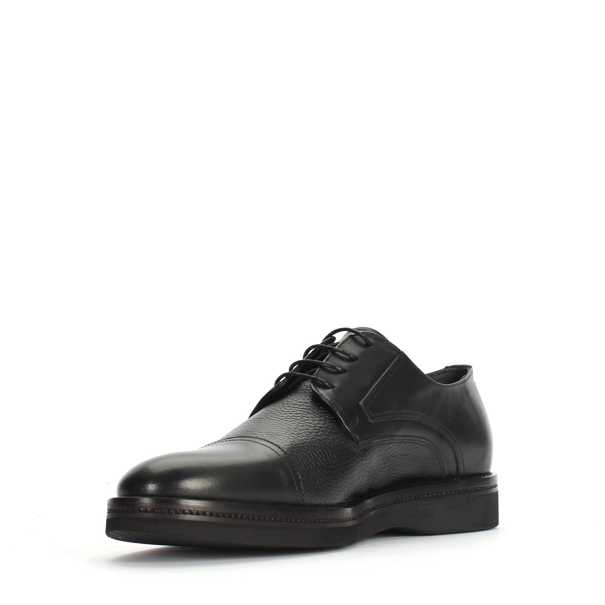 Celal Gültekin Derby Cap-Toe Business Schuhe Herren Schnürschuh Derby Cap-Toe, Echtleder-Futter, Plateau-EVA-Sohle, Schwarz, 41 – Bild 4 von 5