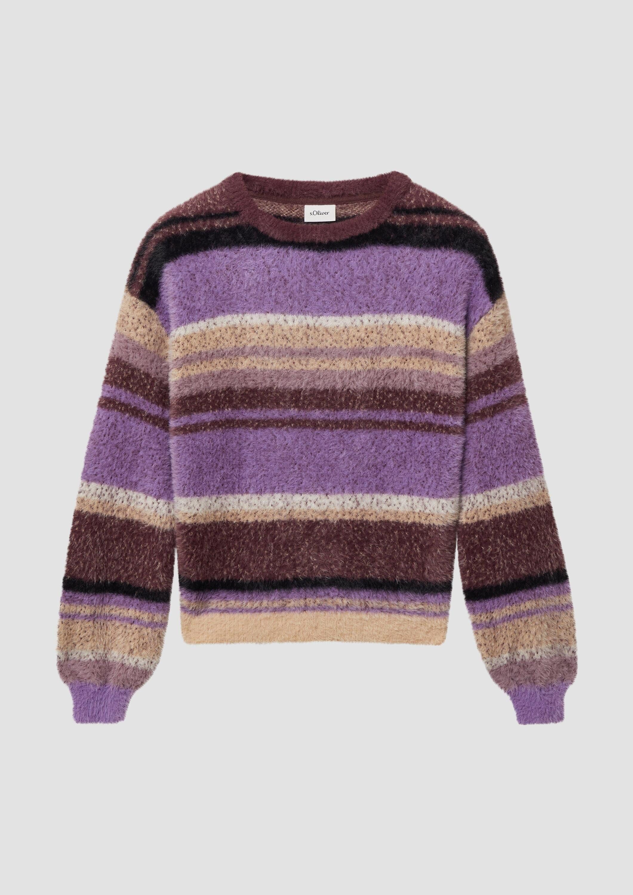s.Oliver Longpullover Strickpullover Flauschiger Strick-Pullover im Loose Fit