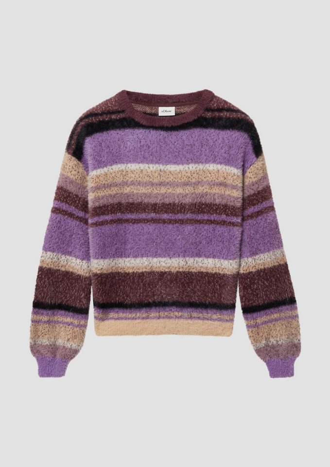 s.Oliver Longpullover Strickpullover Flauschiger Strick-Pullover im Loose Fit