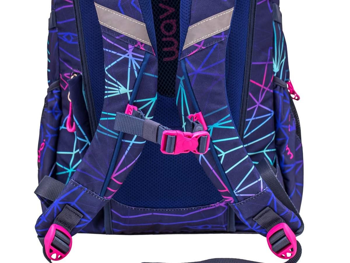 Wave Schulrucksack Schultasche, 5. Mädchen Schule, purple weiterführende Klasse, Stripes für Infinity, ab