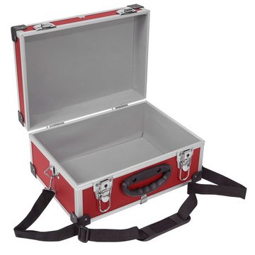 Kreator Aufbewahrungsbox VARO 2x Alukoffer Aluminiumkiste Werkzeugkiste Lagerbox Rot + 2x Tragegurt