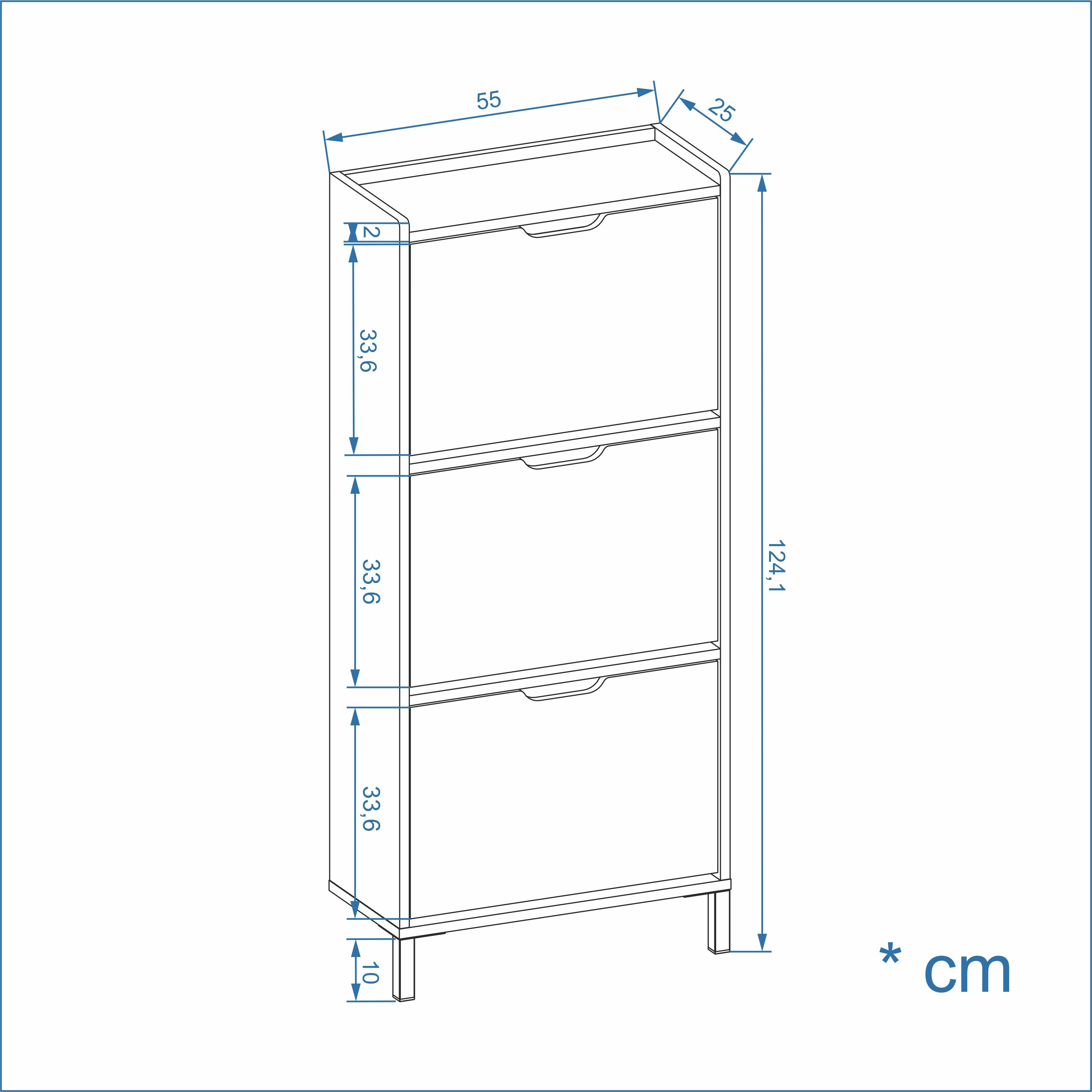 KOMTO Schuhschrank Madrid 3 Schmal Schuhregal günstig online kaufen