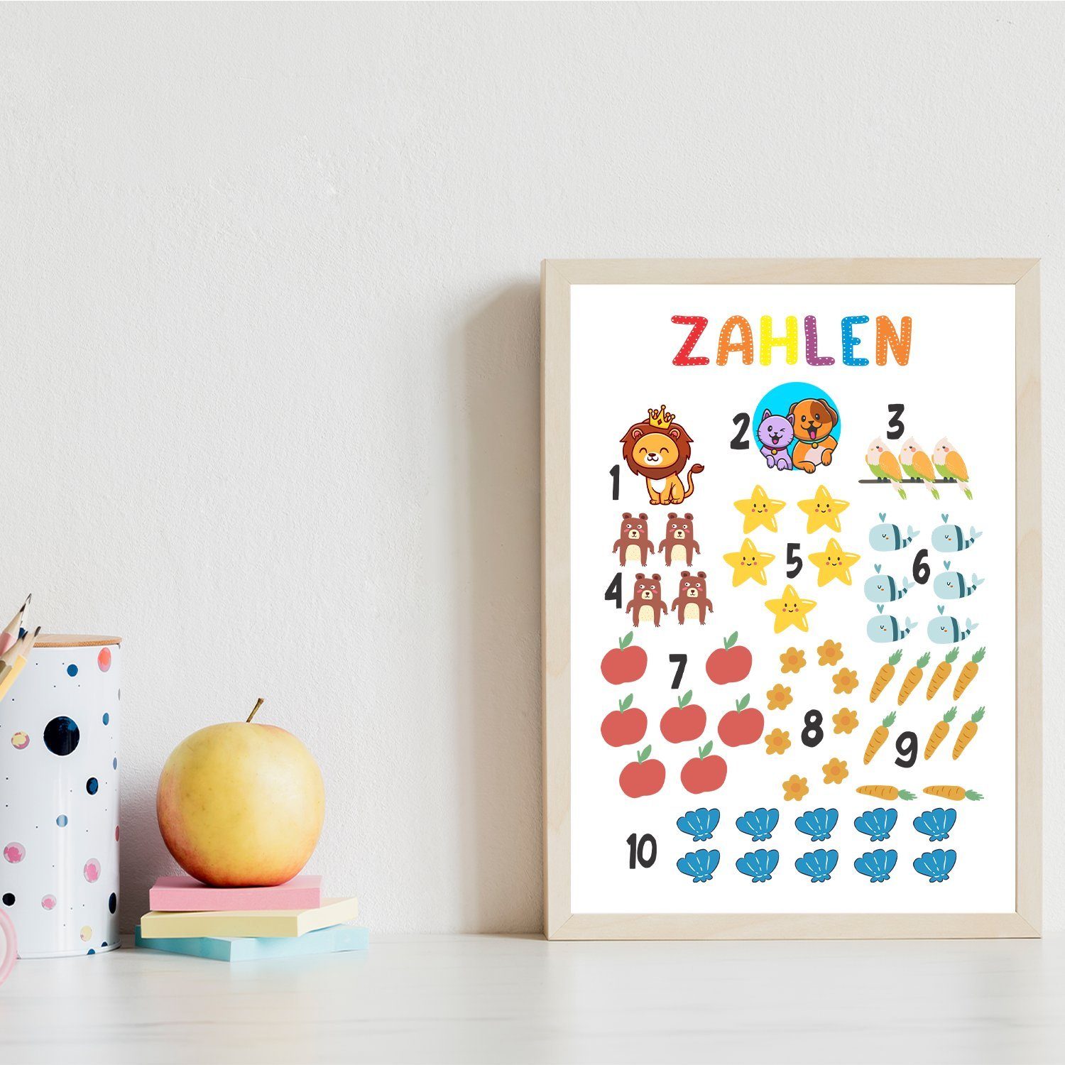 Pasimy 57-teiliges Pinnwand-Set – Alphabet, Zahlen, Farben & Formen, 15x20 Cm, Sportparty-Design, Mit Klebepunkten