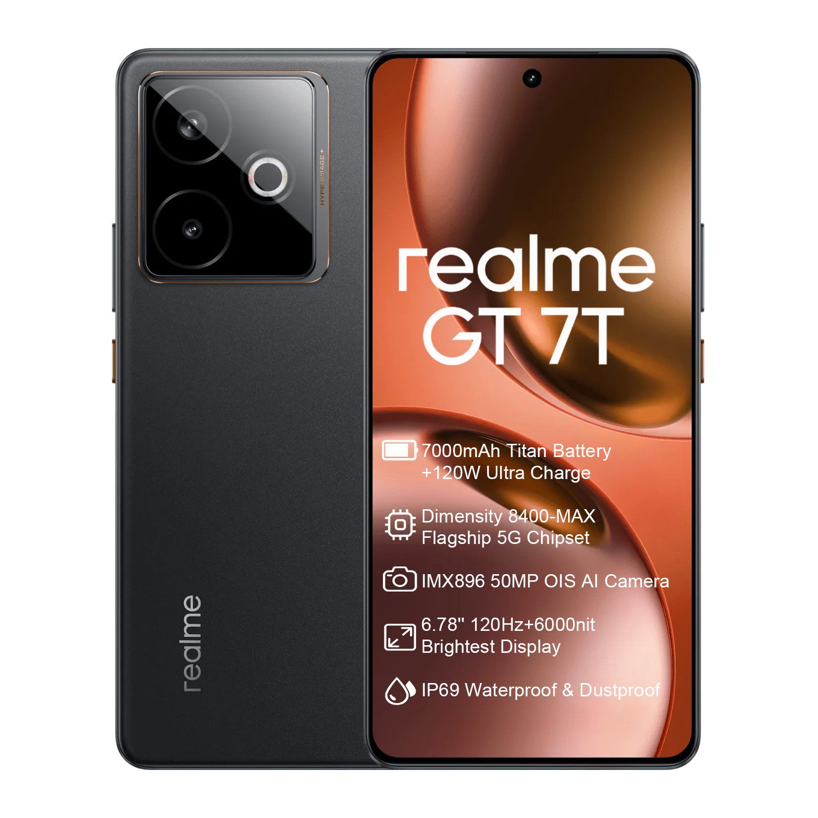Realme Realme GT 7T 5G 6,7 Zoll 120Hz AMOLED,7000 mAh Akku, Schnellladung Smartphone (17,93 cm/6.8 Zoll, 256 GB Speicherplatz, 50 MP Kamera)