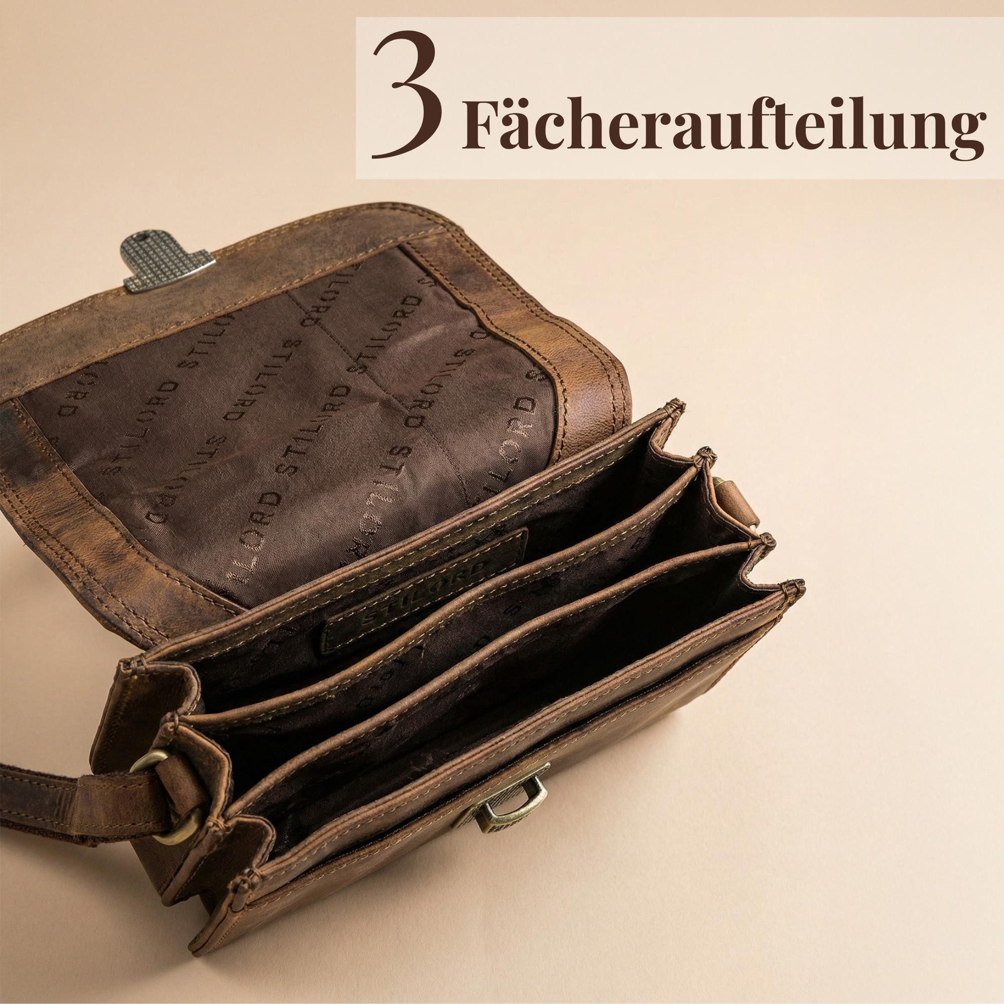 STILORD Handtasche "Maribel" Mini Umhängetasche Damen Leder mit Abnehmbaren Gurt – Bild 5 von 5