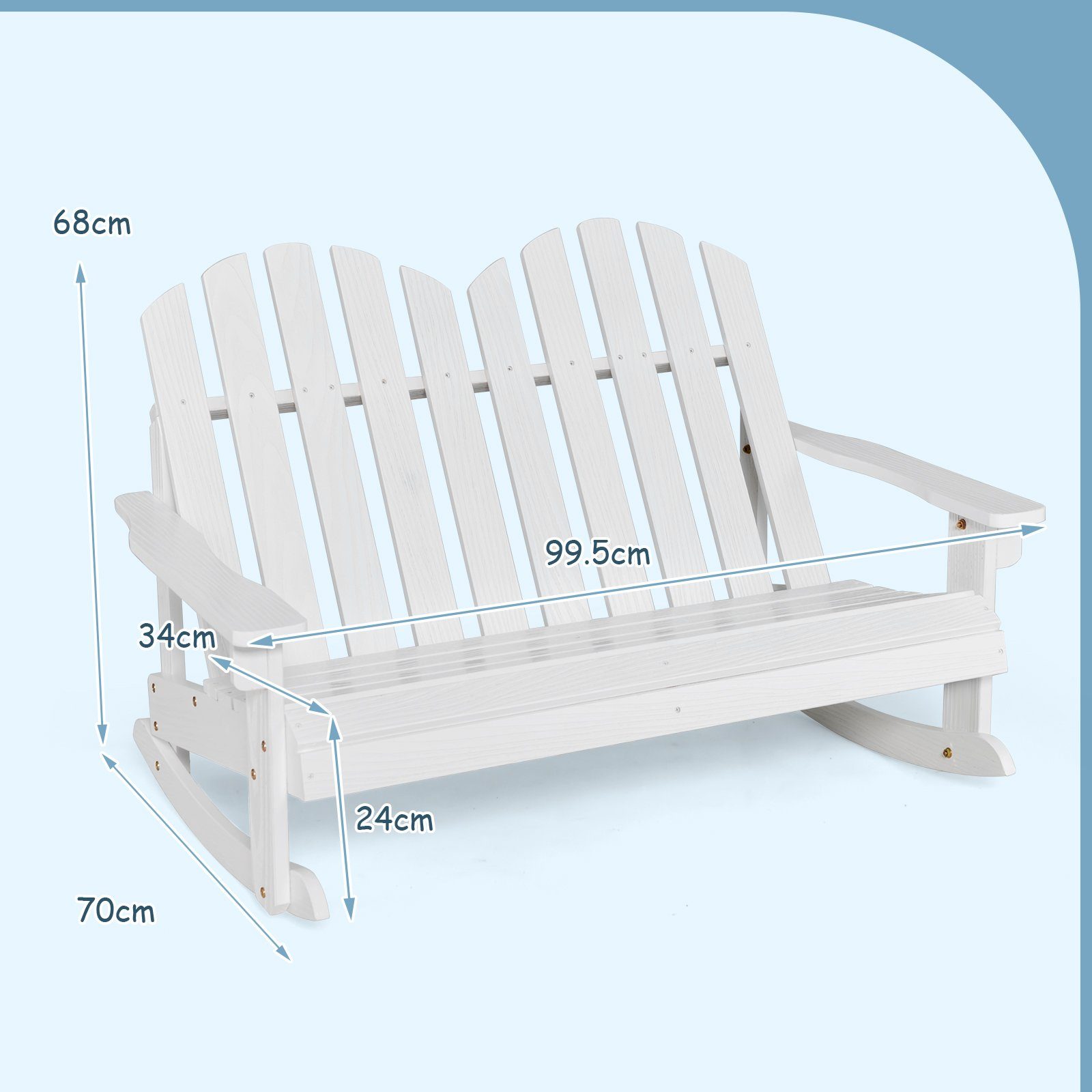 COSTWAY Gartenbank Schaukelstuhl (2-St), 2 Sitzer, günstig online kaufen
