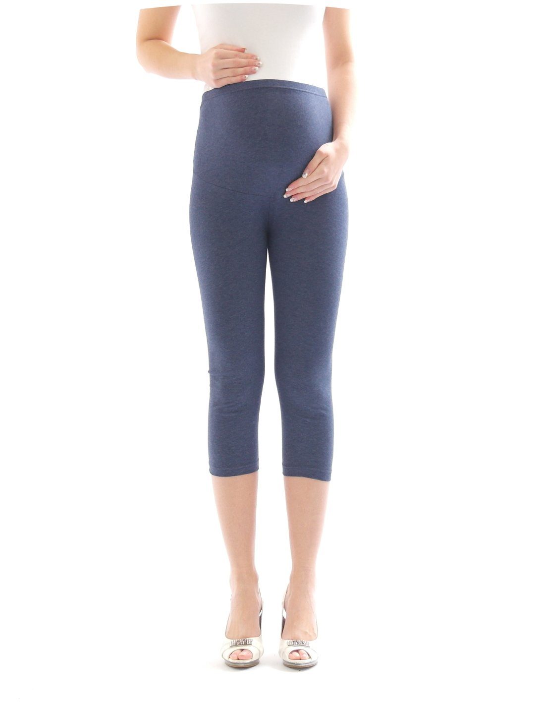 YESET Umstandshose Umstand Hose Capri 3/4 Umstandsleggings Baumwolle Jeans L
