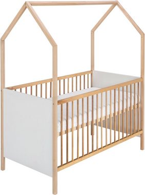 Schardt Babymöbel-Set Sienna Grey, (Spar-Set, 2-St., Hausbett, Wickelkommode), Made in Germany; mit Hausbett und Wickelkommode