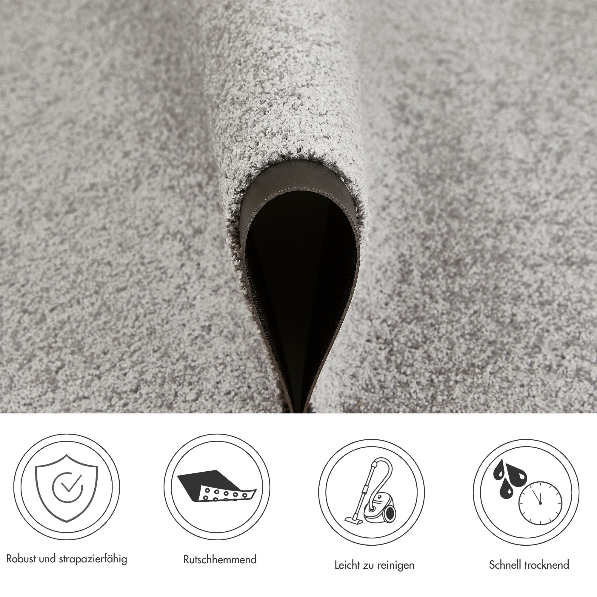 OTTO home Fußmatte Emil, rechteckig, Höhe: 6 mm, Schmutzfangmatte für den Innenbereich, unifarben – Bild 5 von 5