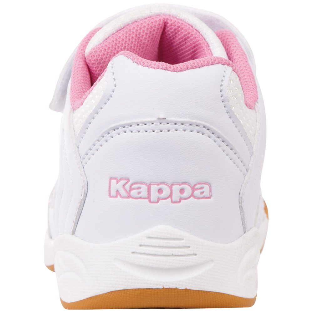 Kappa Hallenschuh - mit white-rosé Elastikschnürung praktischer