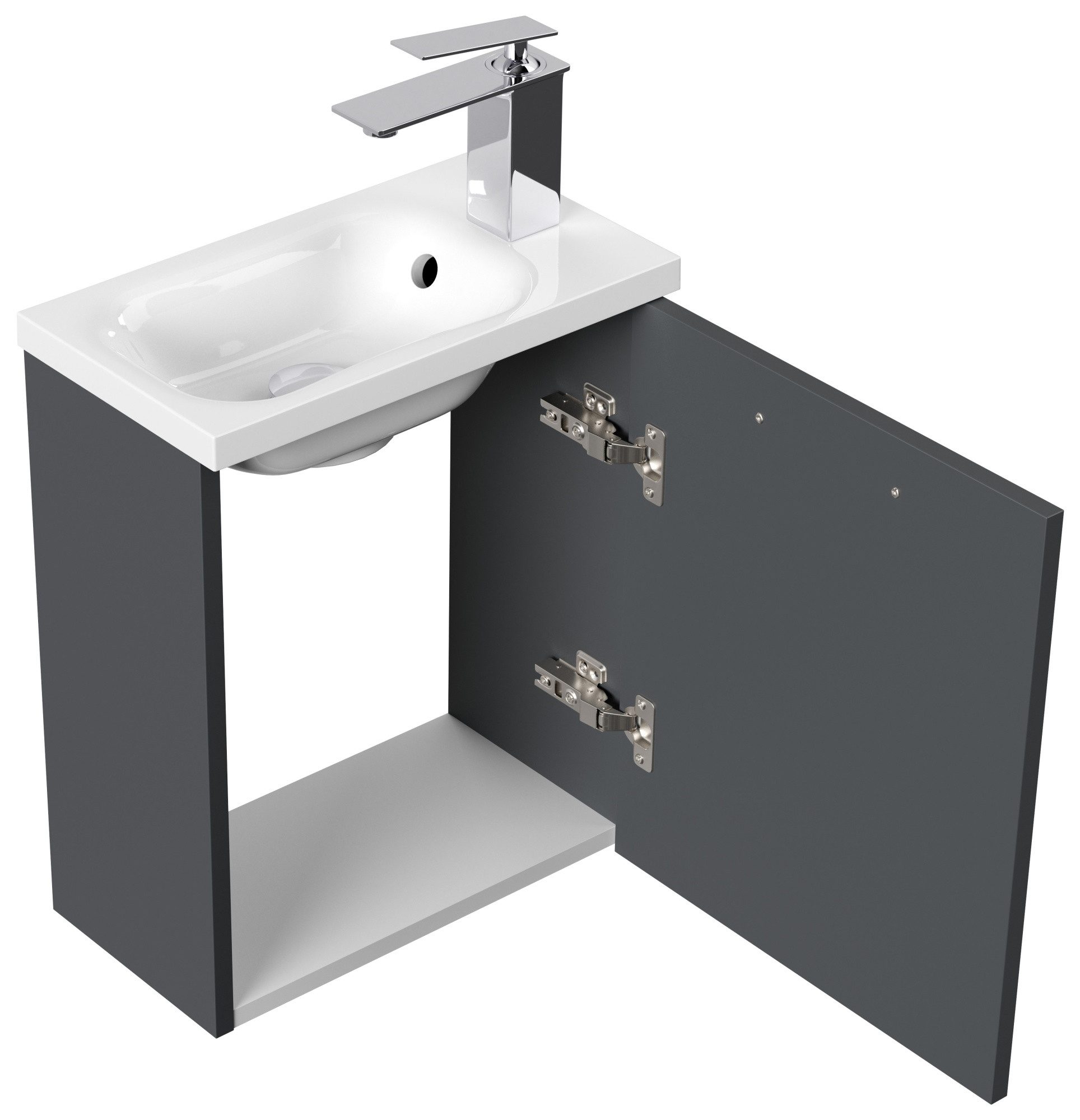 Magnolia Home Waschtisch Gäste WC Badmöbel Pico Slimline 40cm SoftClose gra günstig online kaufen