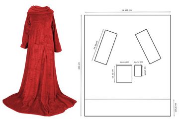 Wohndecke, ZOLLNER, mit Ärmeln und zwei Taschen, 170 x 200 cm, 100% Polyester, mit Ärmeln und zwei Taschen