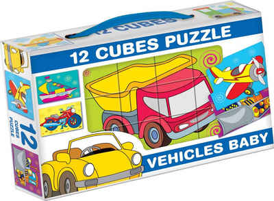Dohany Пазли із кубиків Bilderwürfel 12-tlg. Kinderpuzzle Baby Fahrzeuge, Пазлиteile