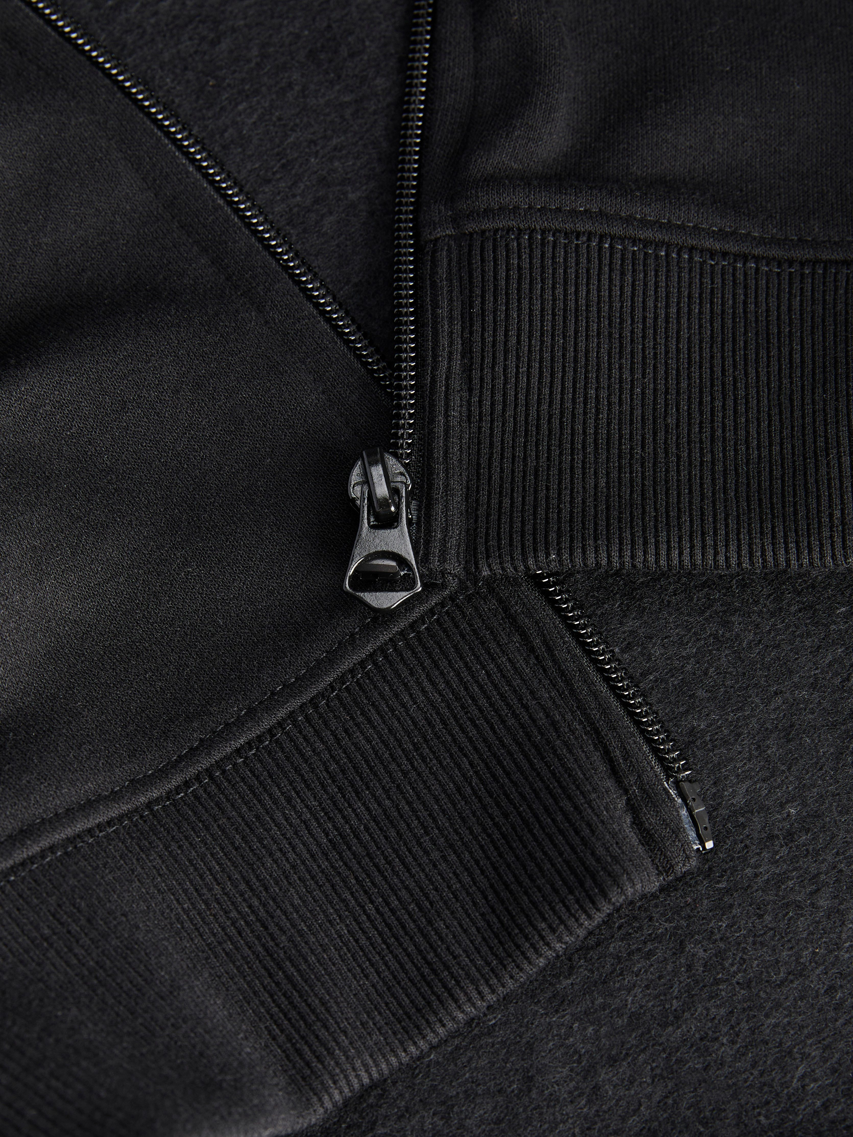 Jack & Jones Kapuzensweatjacke JJAERO SWEAT ZIP HOOD Materialmix, regular fit