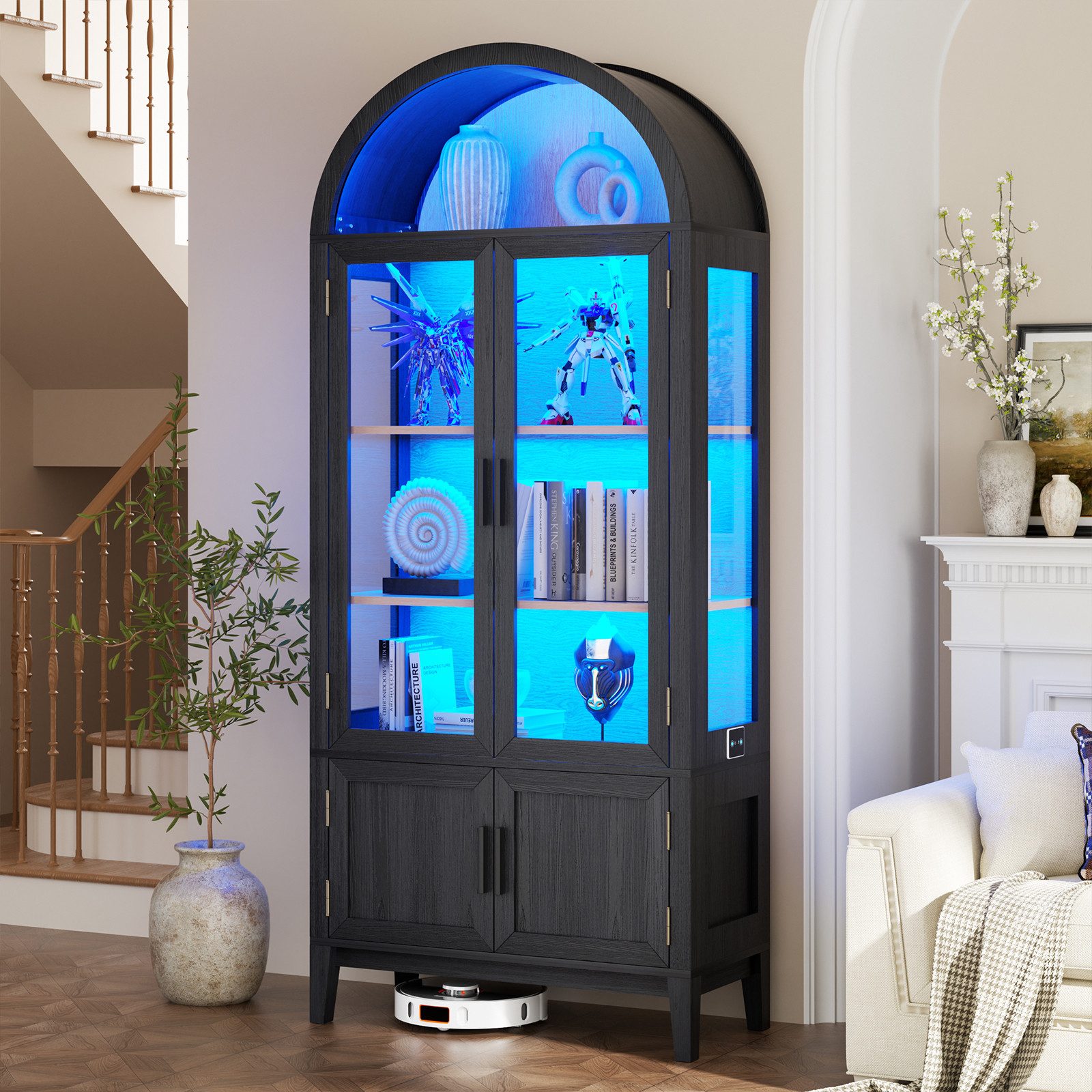 BROTTAR Standvitrine Moderne Glasvitrine mit LED-Beleuchtung günstig online kaufen