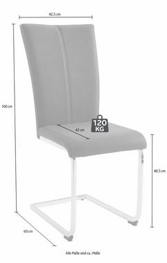 Home affaire Freischwinger Nils (Set, 2 St), Stuhl belastbar bis 120 Kg, Gestell Metall im Chrom-Look oder Schwarz
