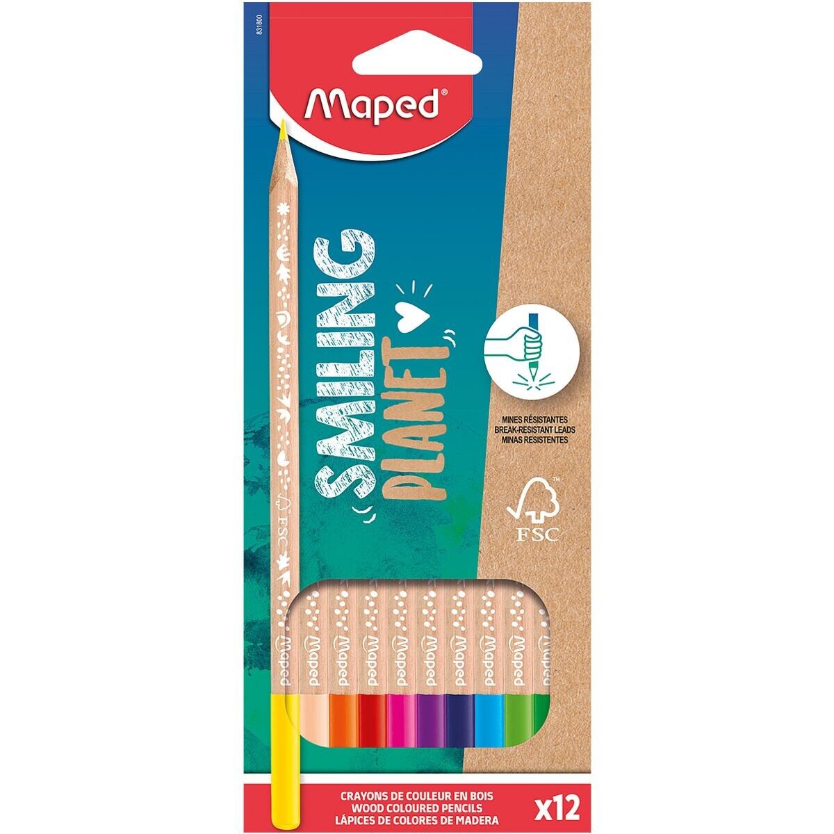 MAPED Buntstift SMILING PLANET, (12-tlg), 12 Farben