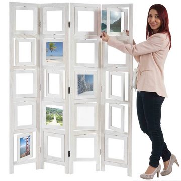 MCW Paravent Bildgalerie II, Fenster mit je zwei Plexiglasplatten, 4 Paneele, drehbare Fotofenster