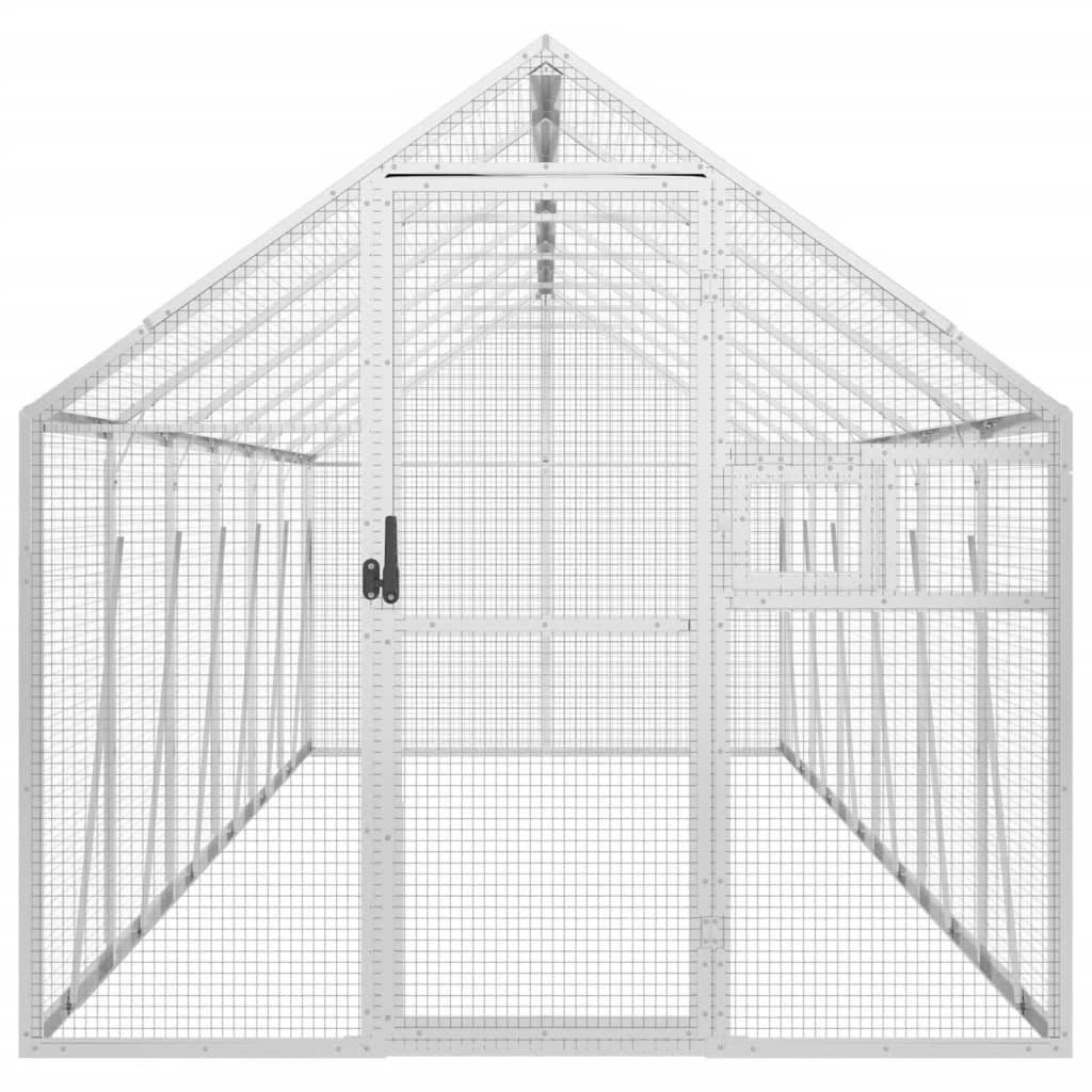vidaXL Voliere, Silbern 1,79x6x1,85 m Aluminium
